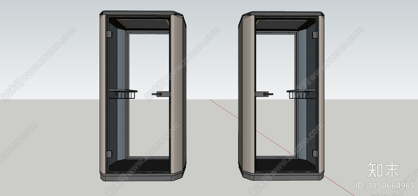 现代电话舱SU模型下载【ID:1150664985】