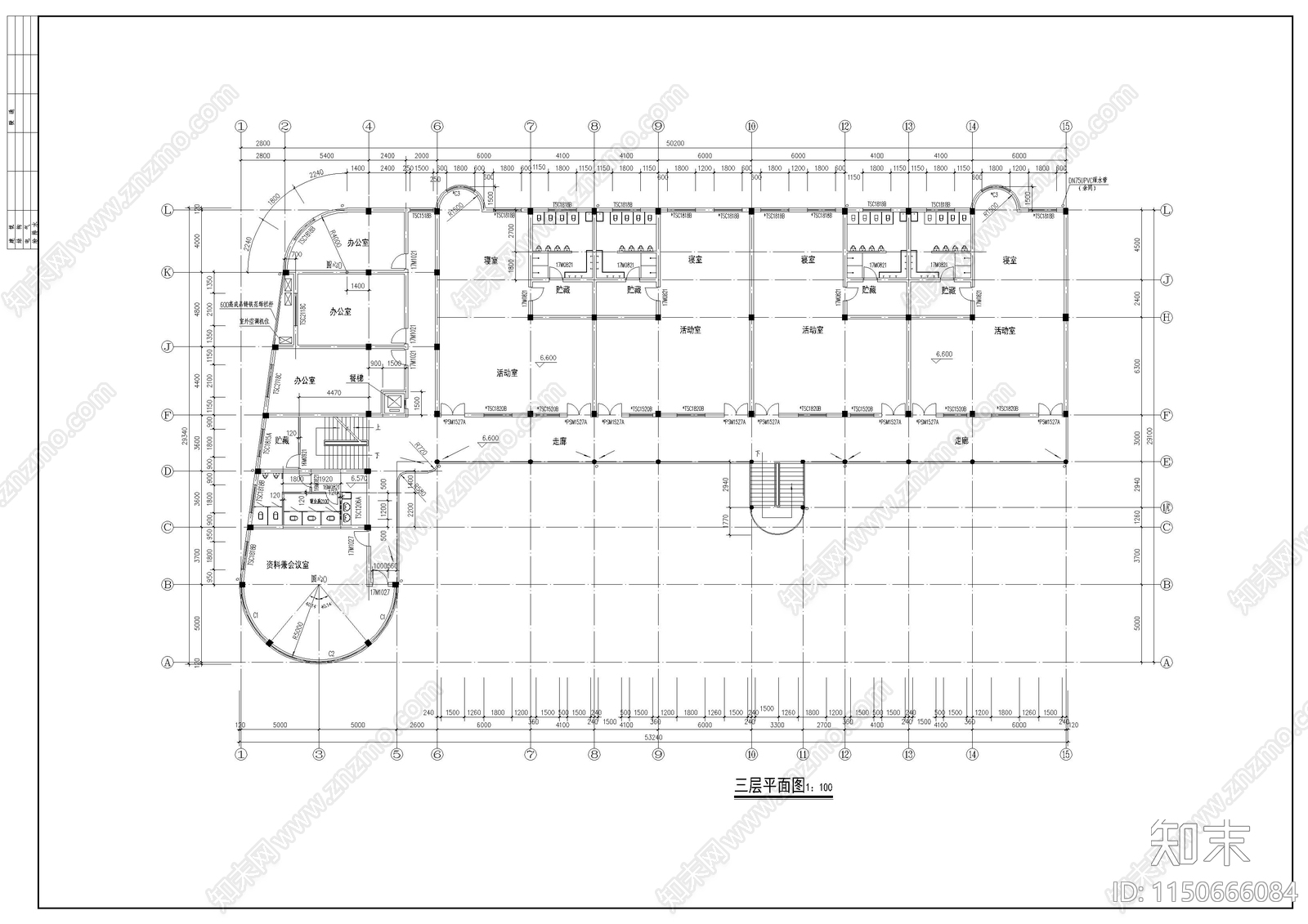 某幼儿园教学楼施工图cad施工图下载【ID:1150666084】