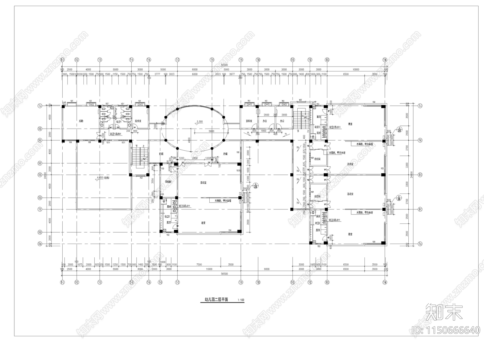 某幼儿园建筑图cad施工图下载【ID:1150666640】