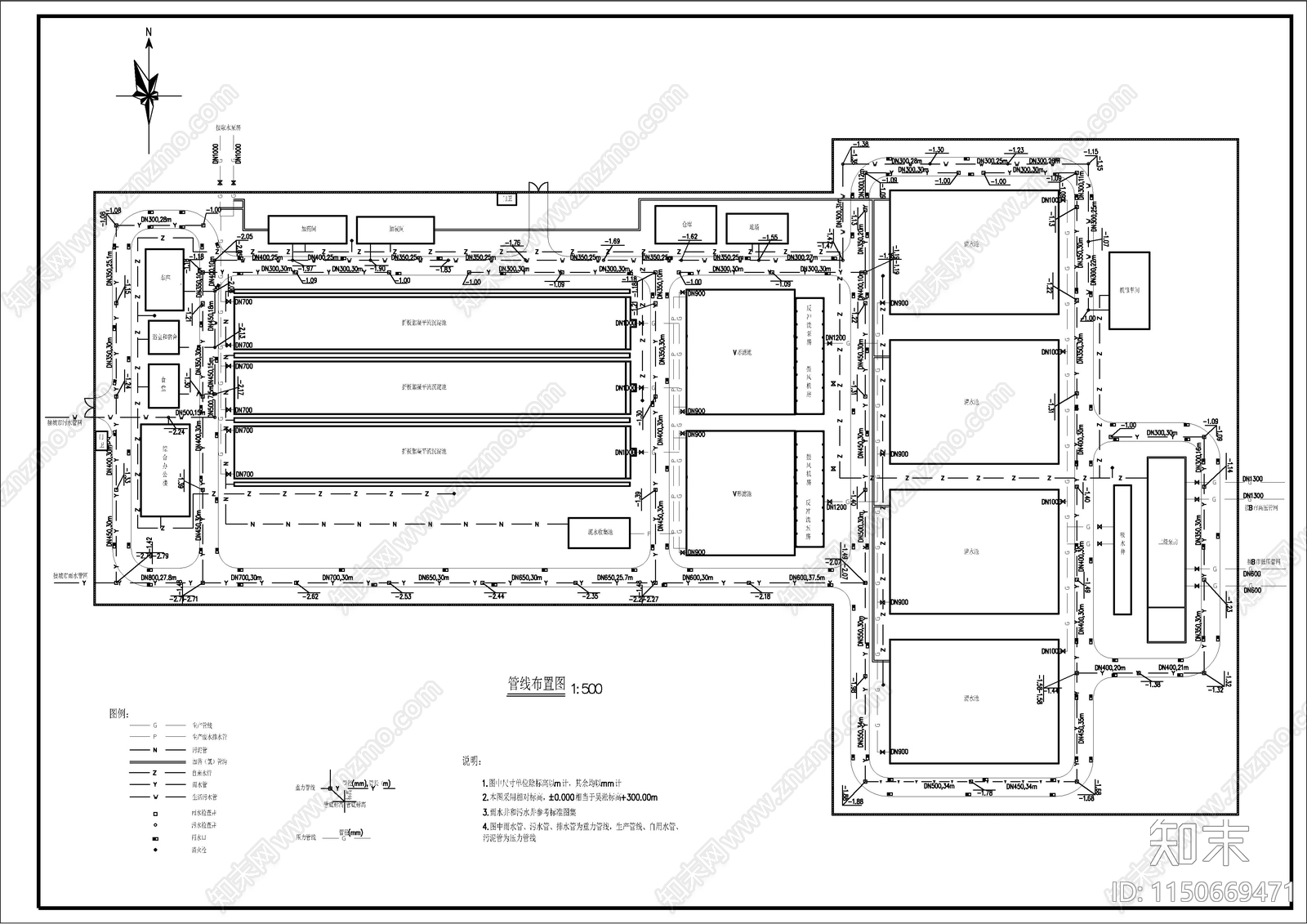 200套污水处理施工整套图纸cad施工图下载【ID:1150669471】