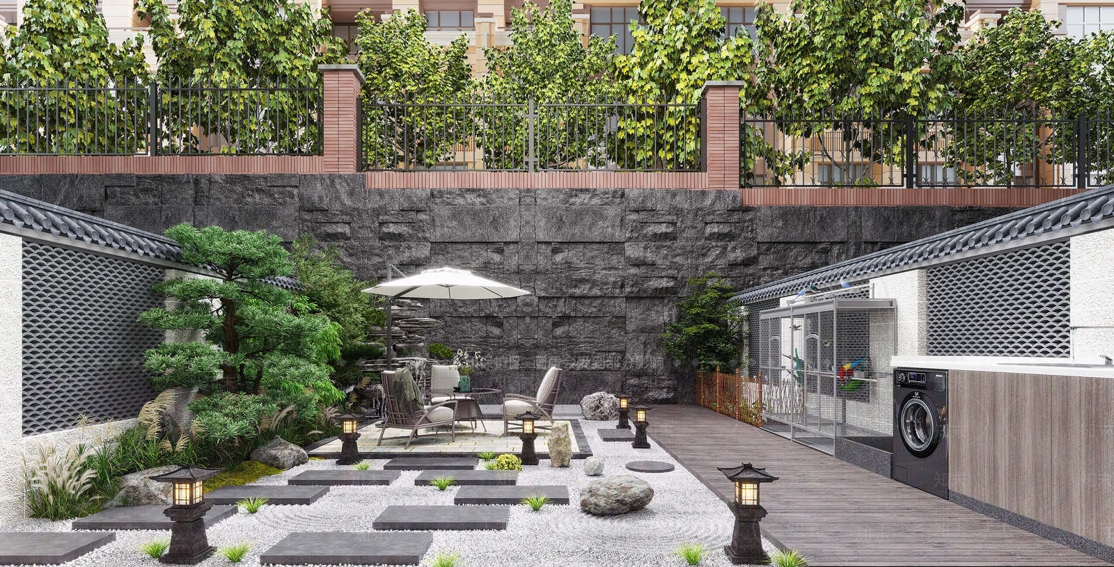 新中式居家庭院3D模型下载【ID:1150748737】