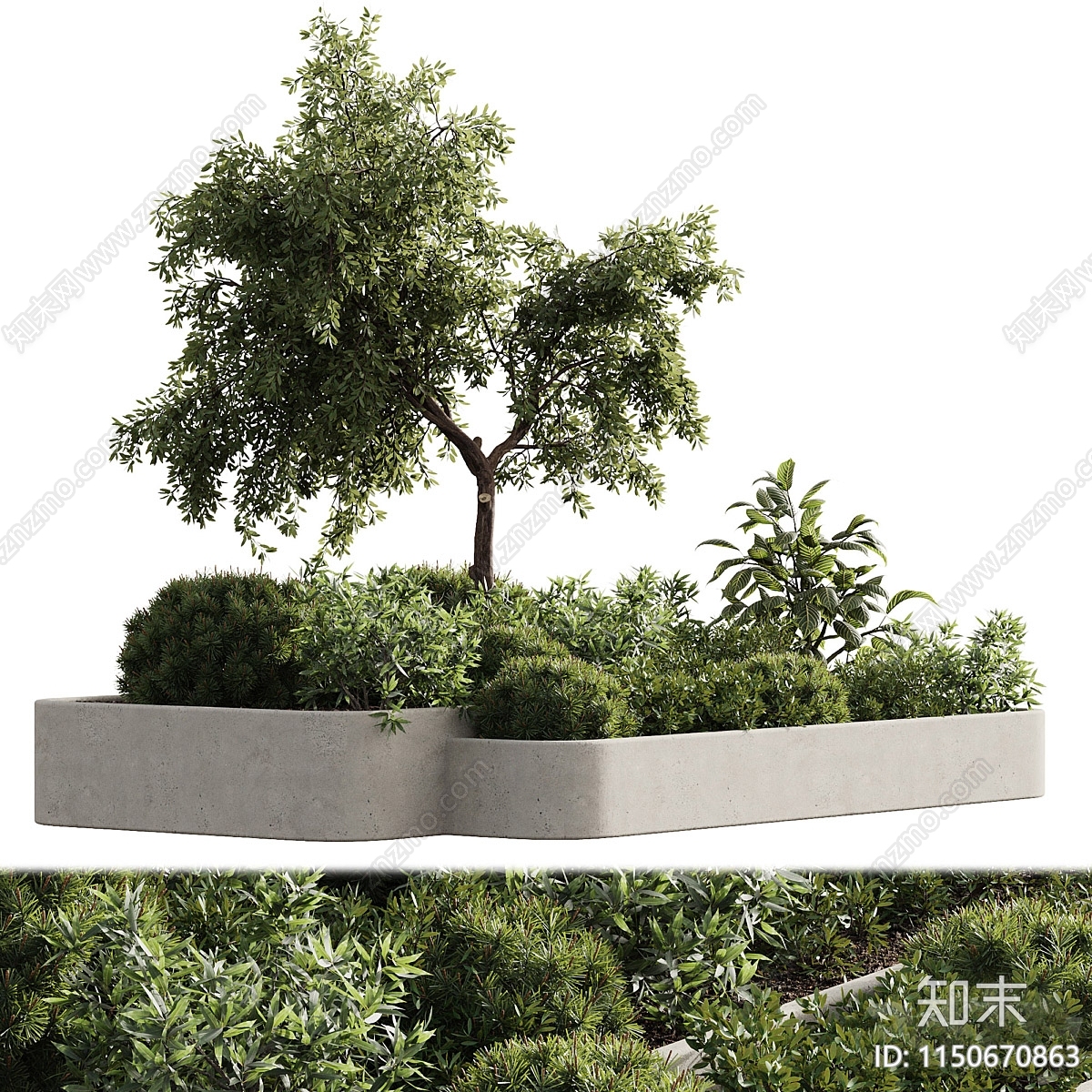 花坛3D模型下载【ID:1150670863】