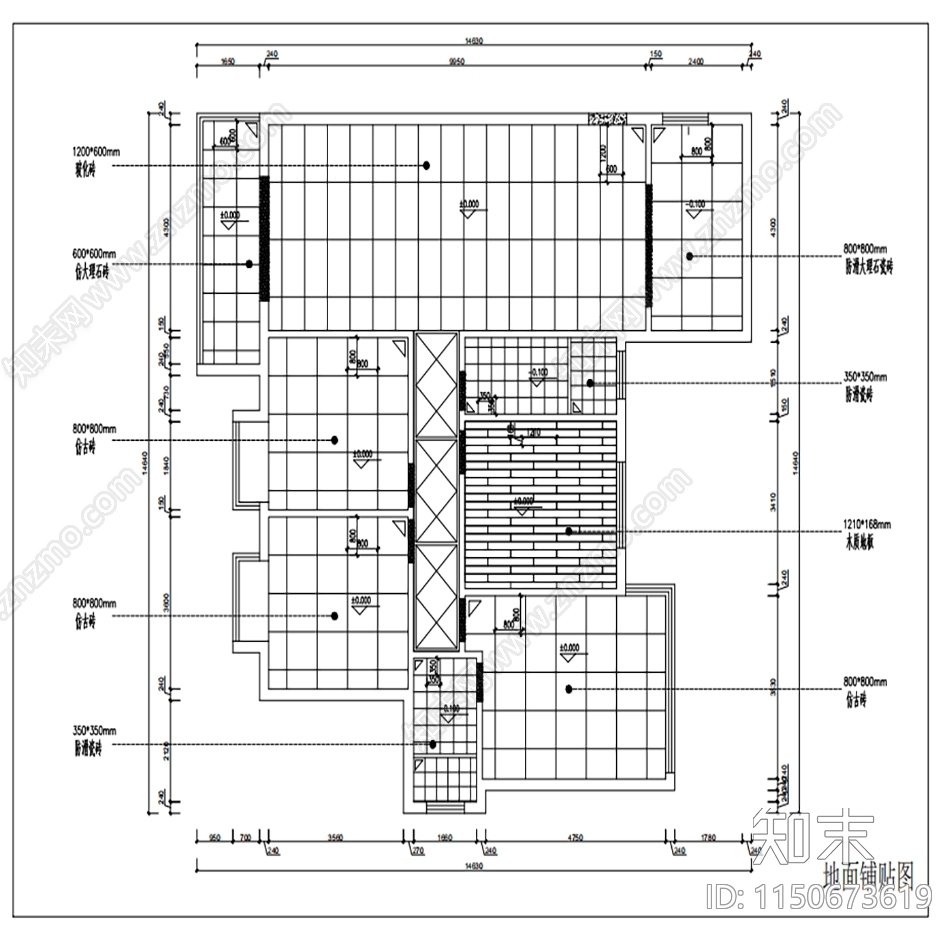 164平三室两厅家居空间cad施工图下载【ID:1150673619】