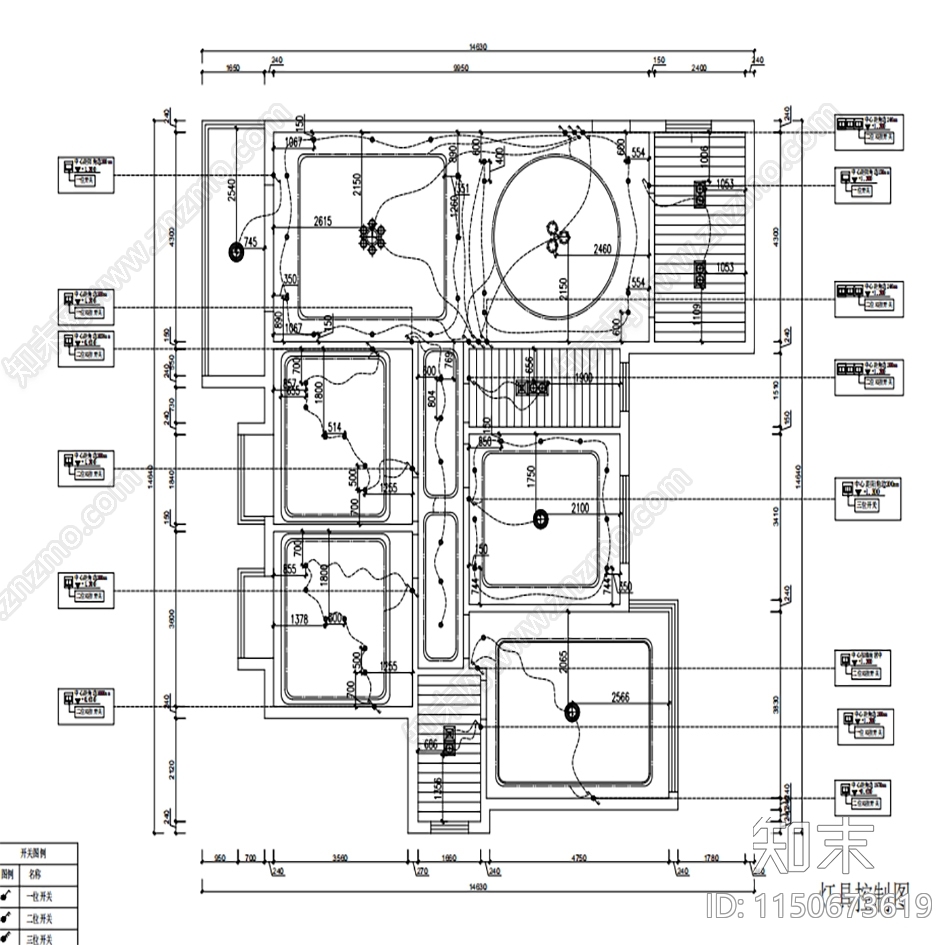 164平三室两厅家居空间cad施工图下载【ID:1150673619】