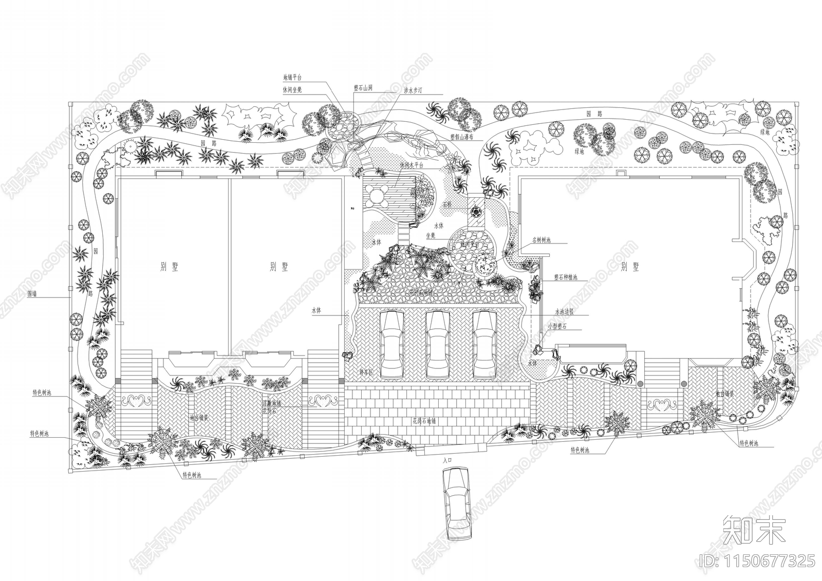精选别墅庭院景观100套施工图下载【ID:1150677325】