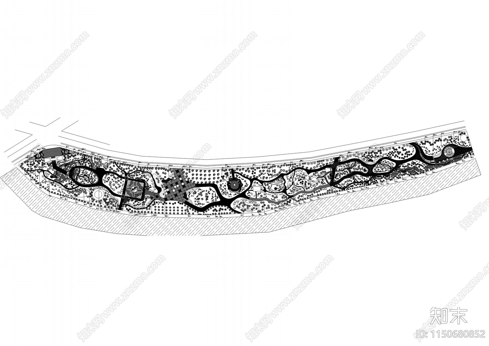 滨水景观湿地公园河道cad施工图下载【ID:1150680852】