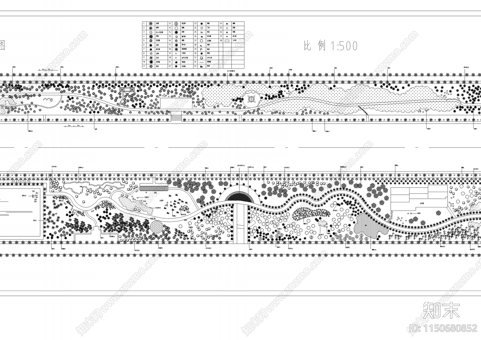 滨水景观湿地公园河道cad施工图下载【ID:1150680852】