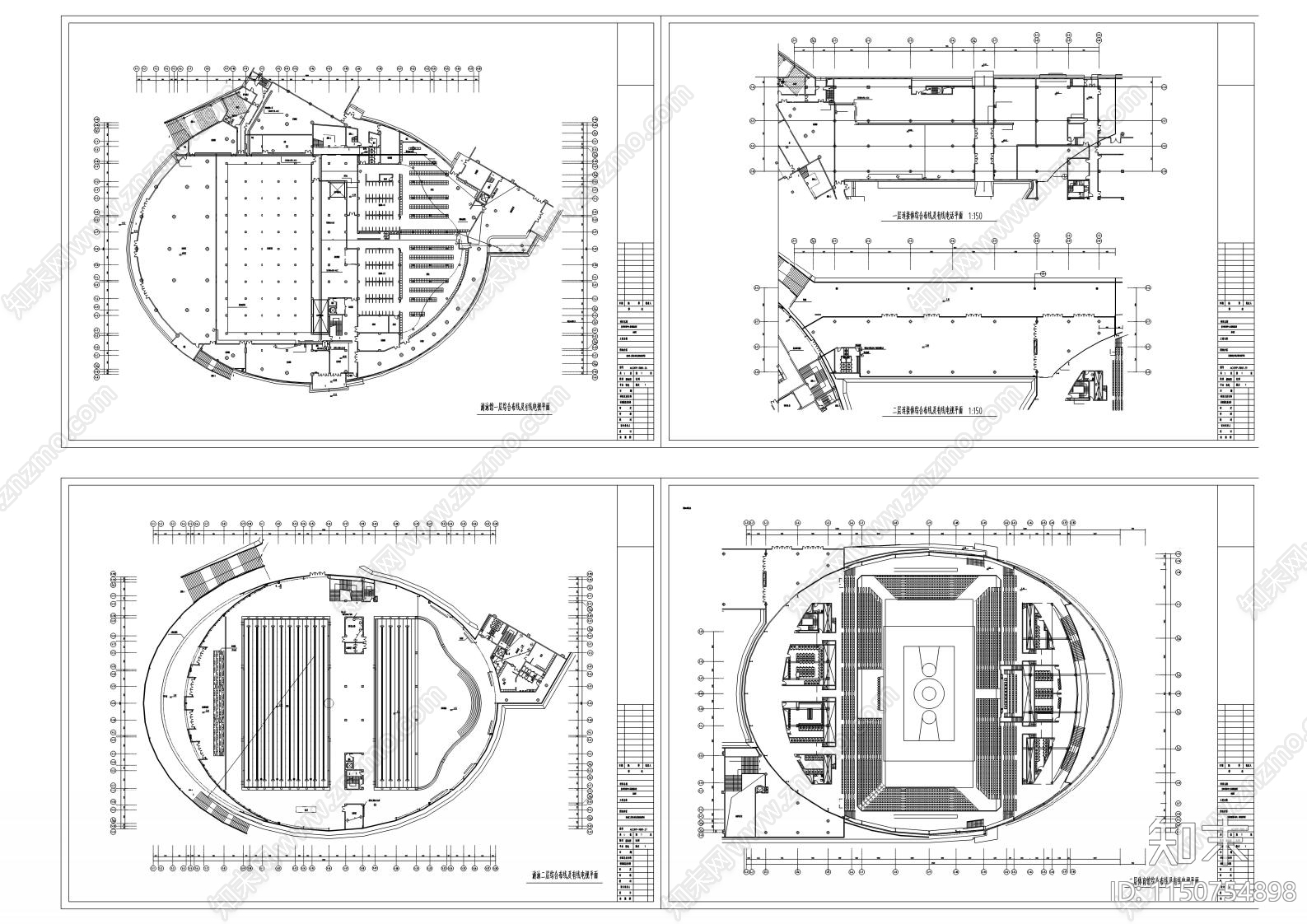 体育馆cad施工图下载【ID:1150754898】