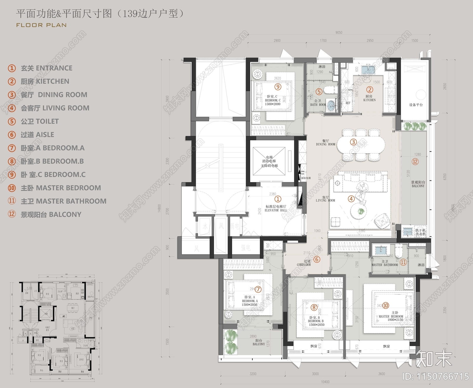 DIA丹健国际杭州大家牛田139户型cad施工图下载【ID:1150766715】