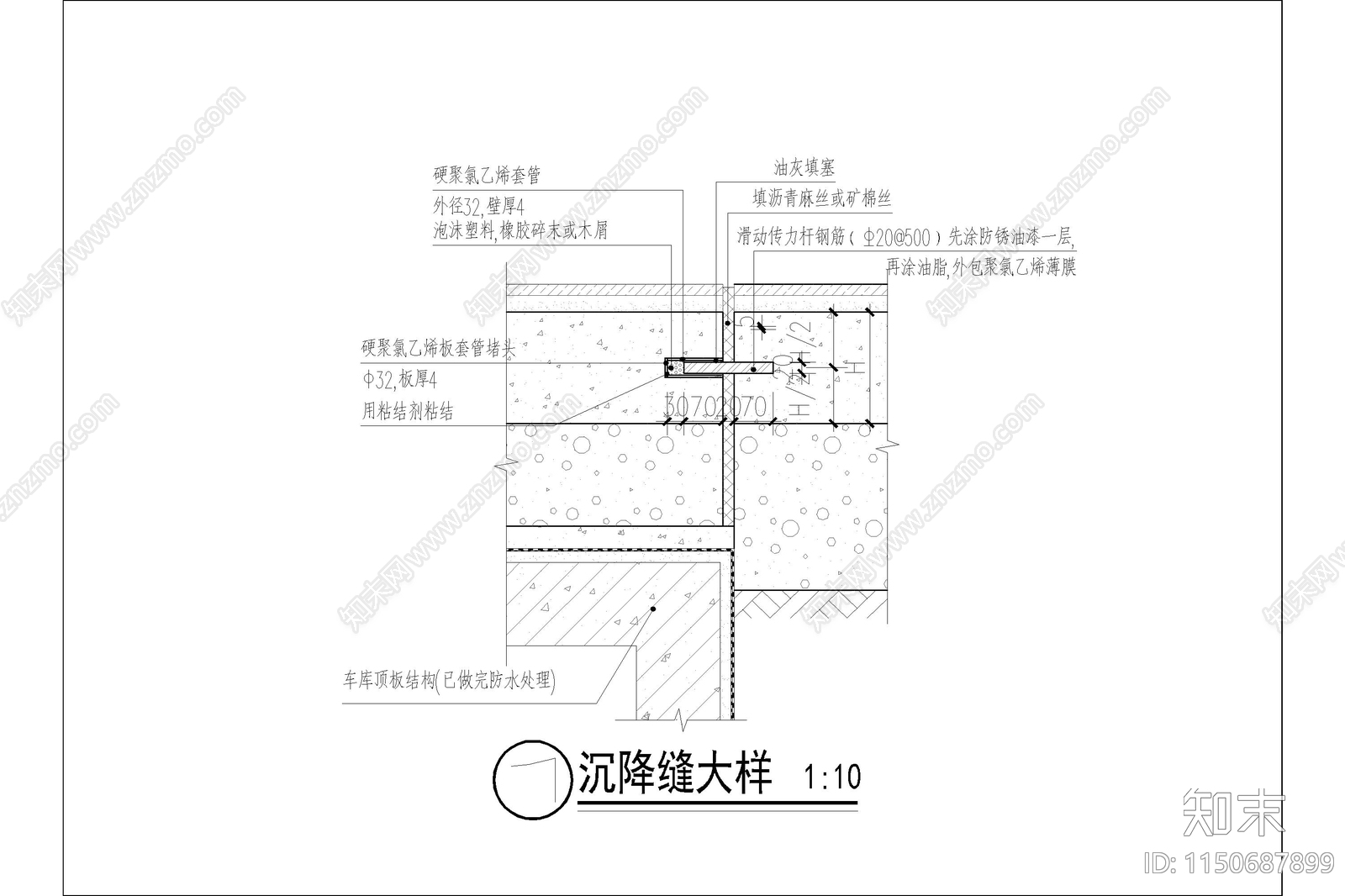 广场沉降缝做法大样施工图下载【ID:1150687899】