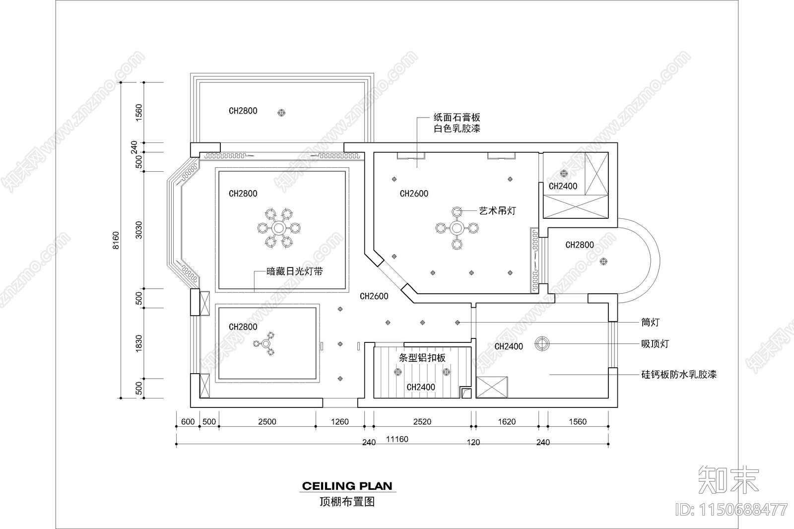 现代公寓家装施工图cad施工图下载【ID:1150688477】