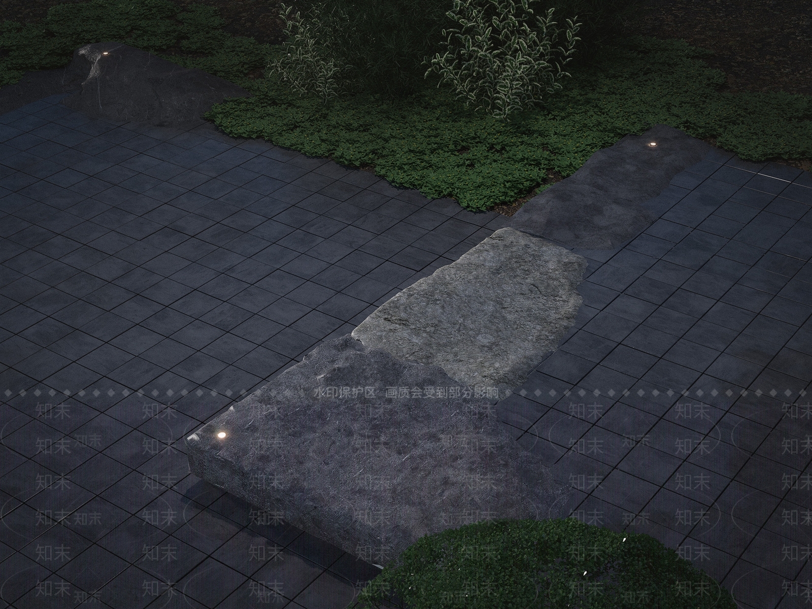现代台阶景观SU模型下载【ID:1150690453】