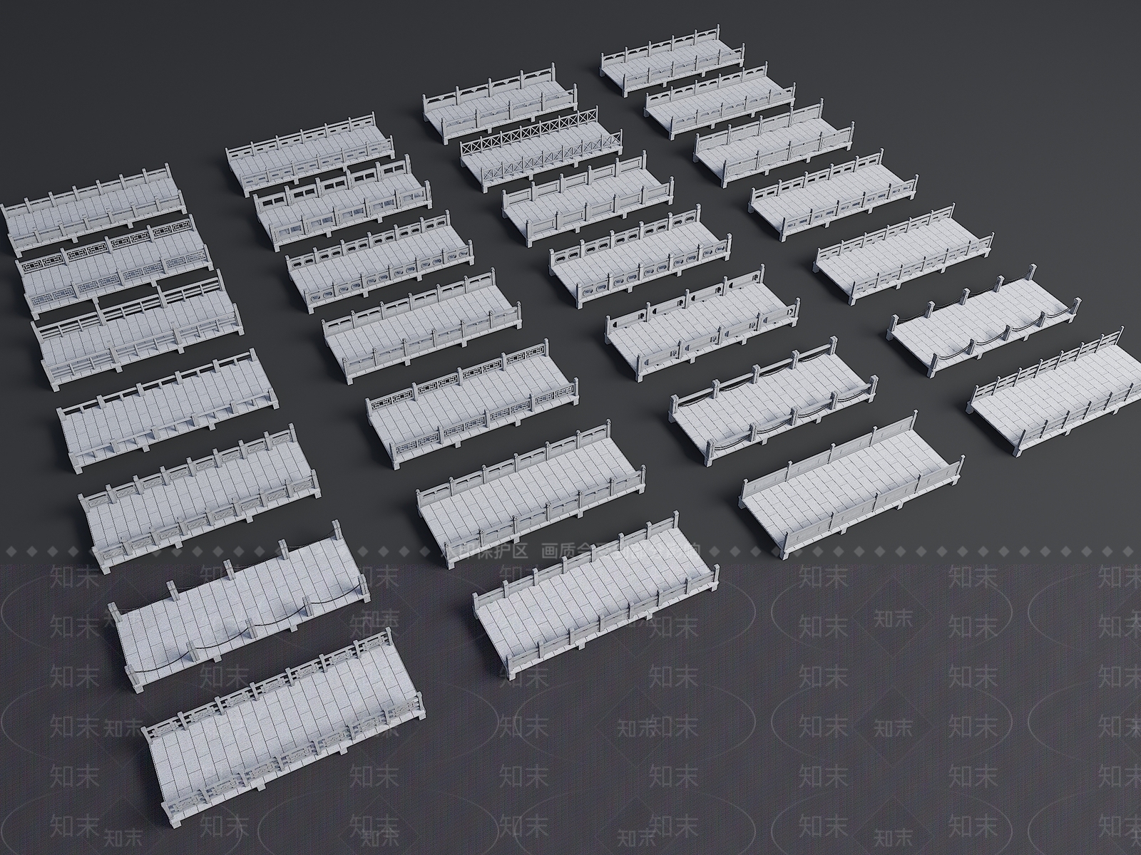 中式景观石桥3D模型下载【ID:1150693942】