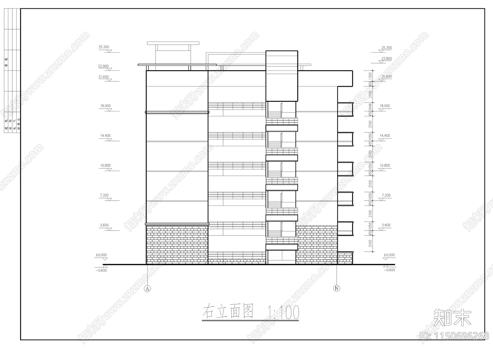 中学教学楼建筑cad施工图下载【ID:1150696268】