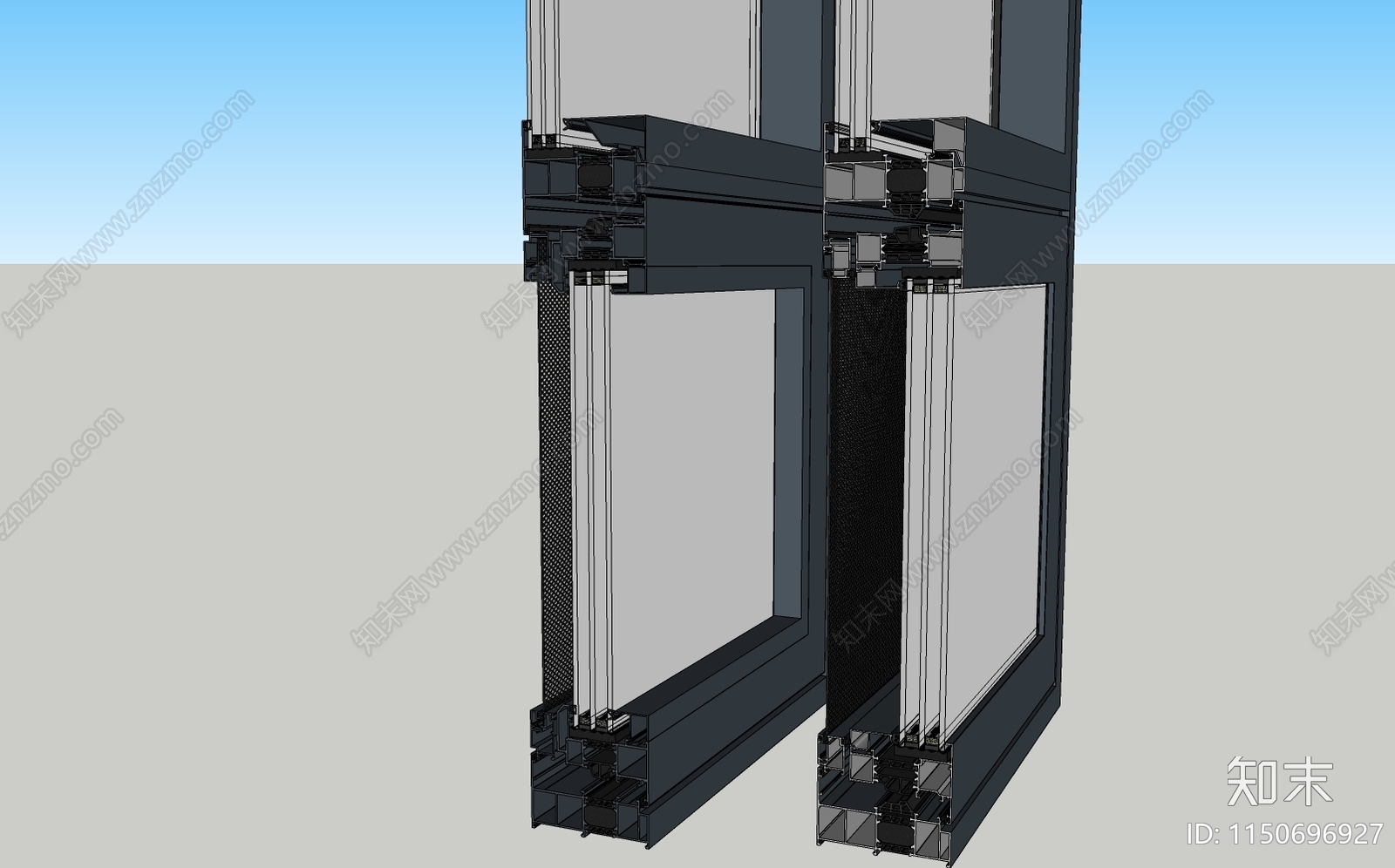 现代门窗样角SU模型下载【ID:1150696927】