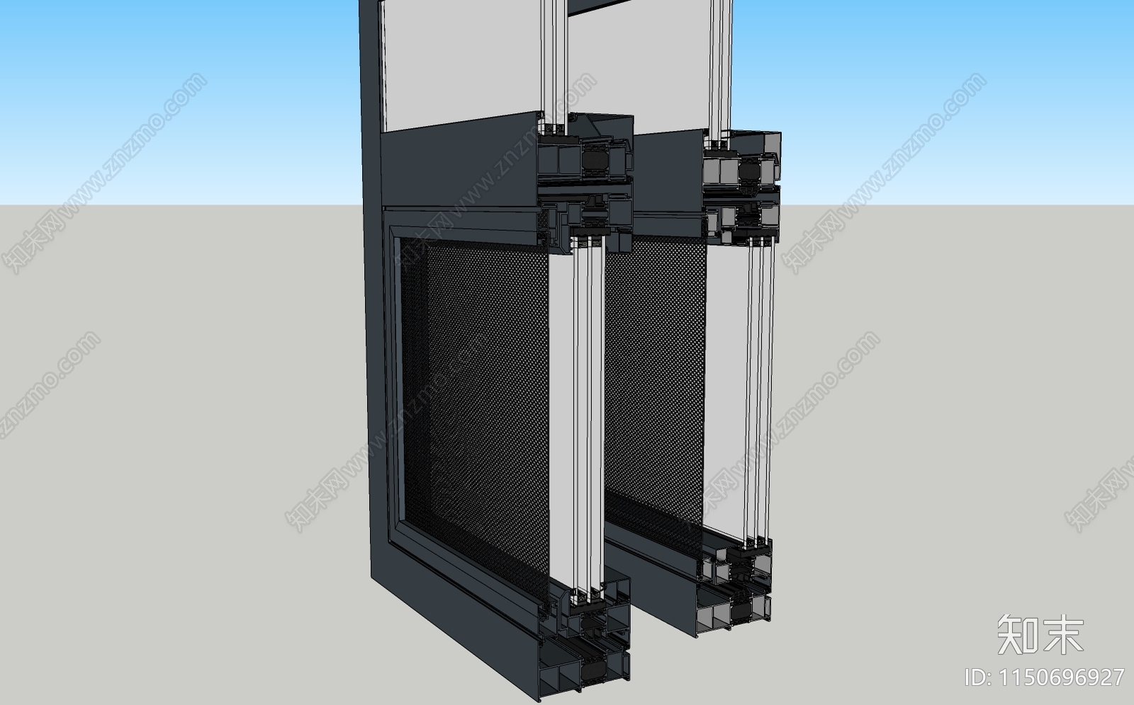 现代门窗样角SU模型下载【ID:1150696927】