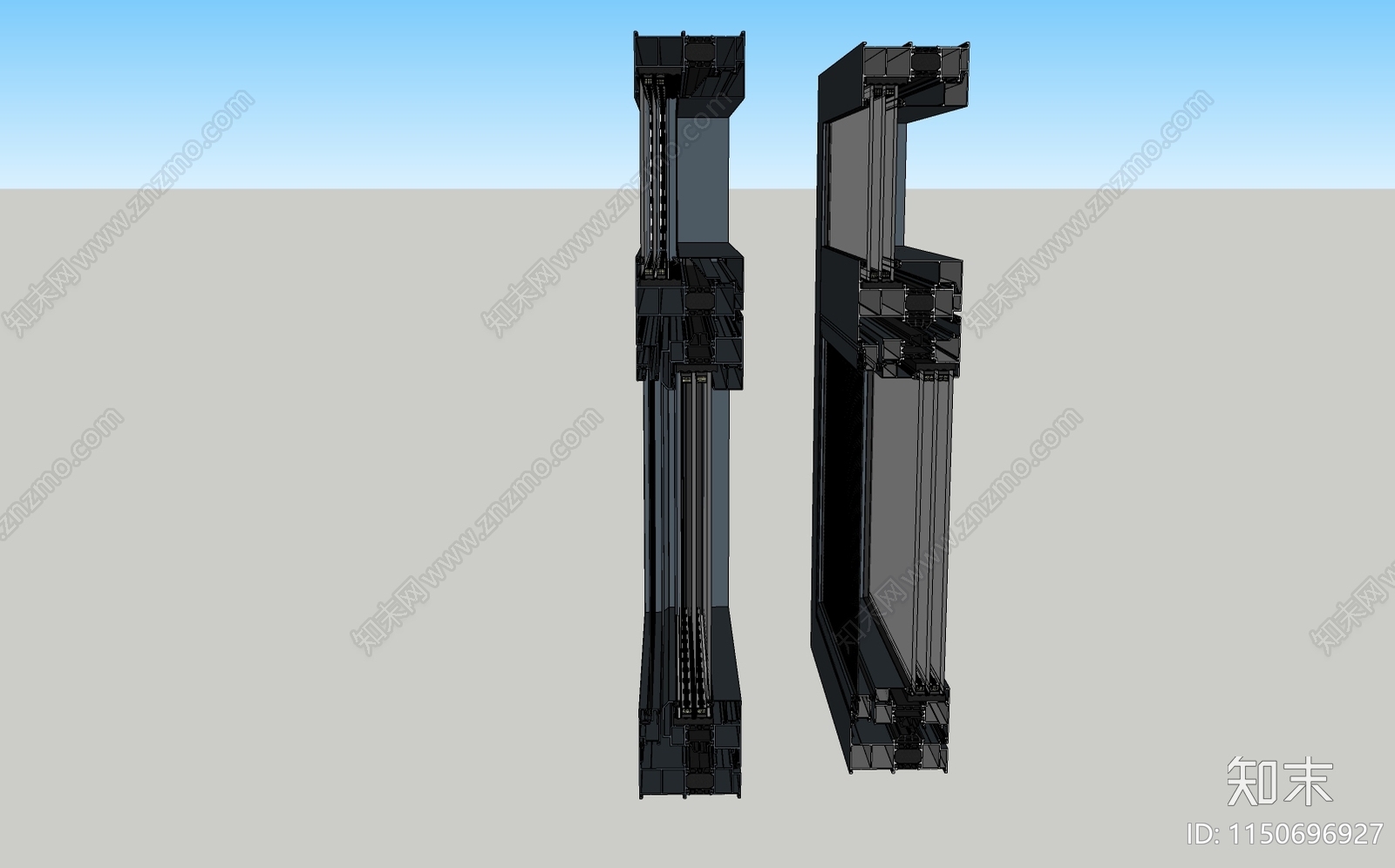 现代门窗样角SU模型下载【ID:1150696927】