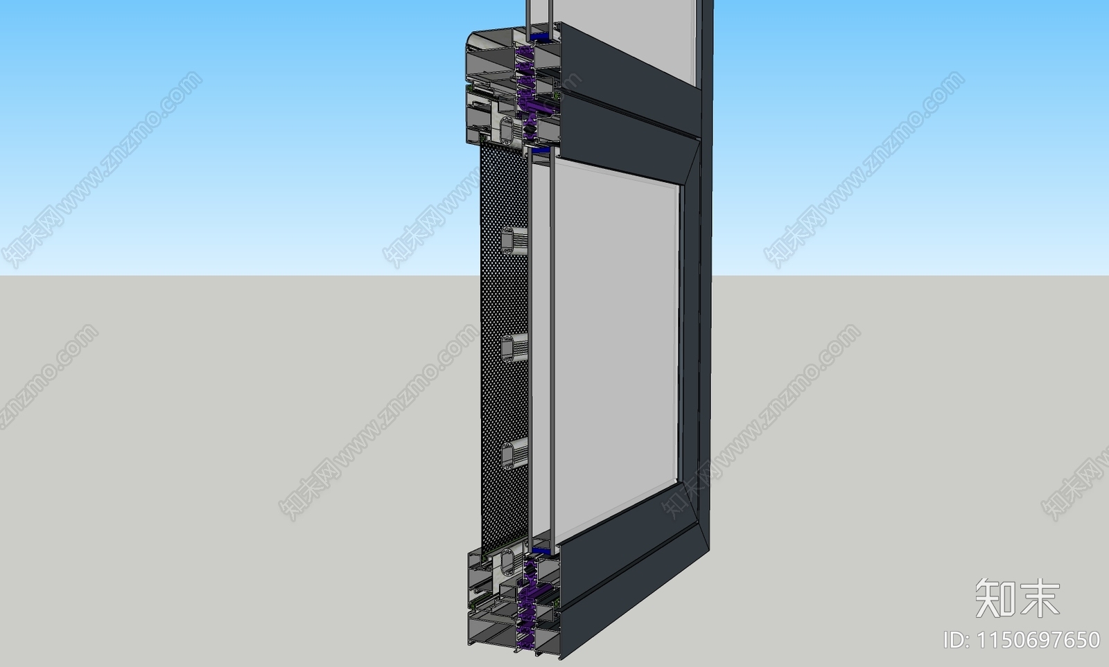现代门窗样角SU模型下载【ID:1150697650】