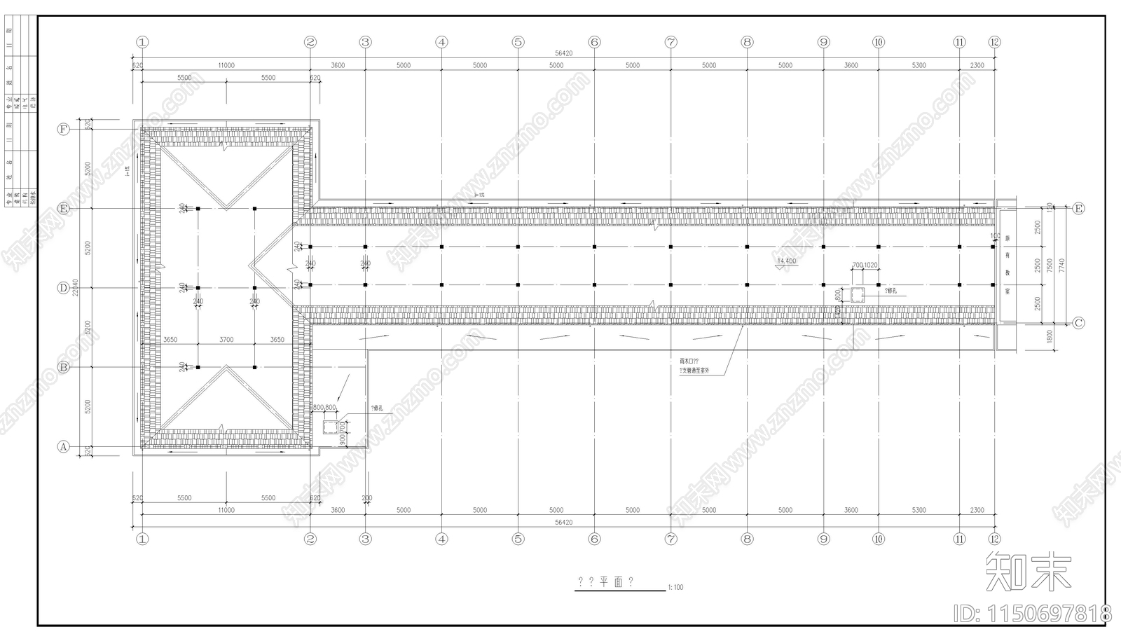 中学教学楼建筑cad施工图下载【ID:1150697818】