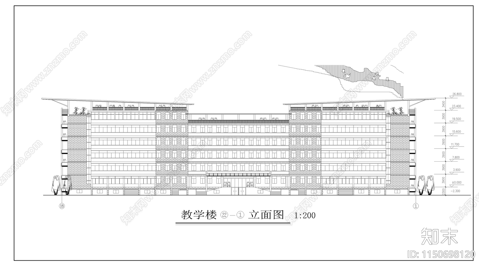 中学教学楼建筑cad施工图下载【ID:1150698120】