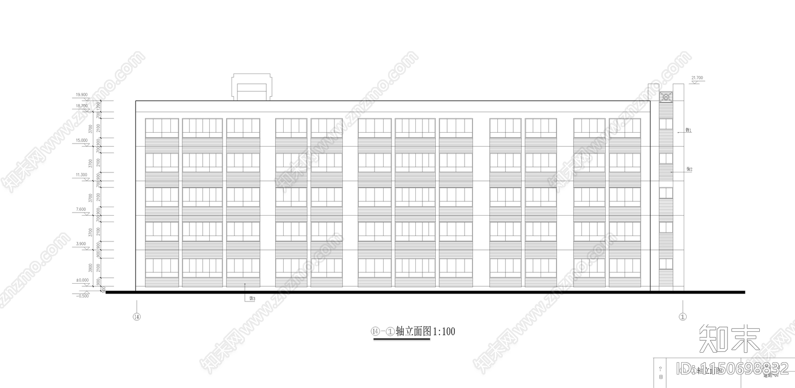 中学教学实验楼建筑cad施工图下载【ID:1150698832】