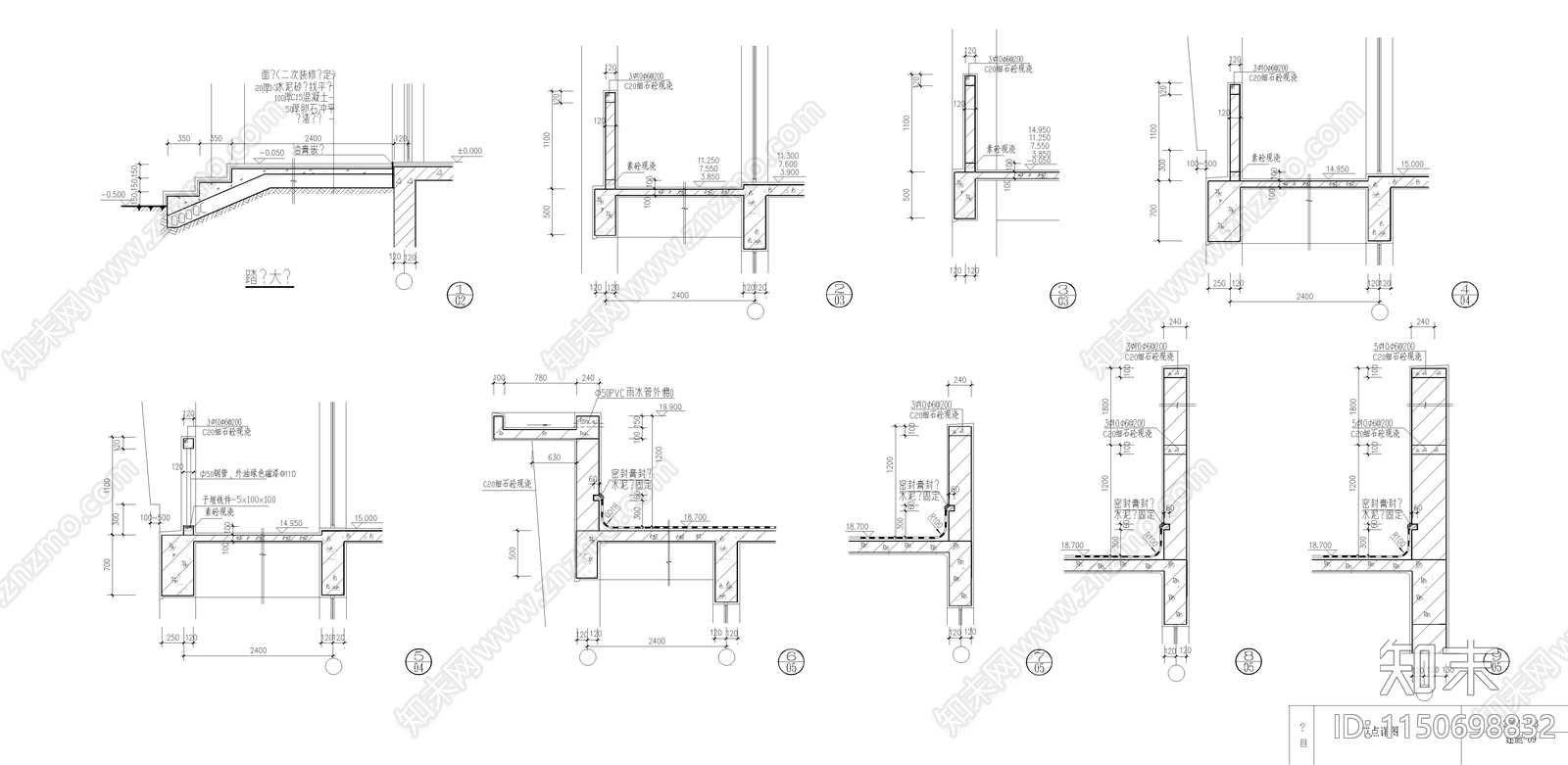 中学教学实验楼建筑cad施工图下载【ID:1150698832】