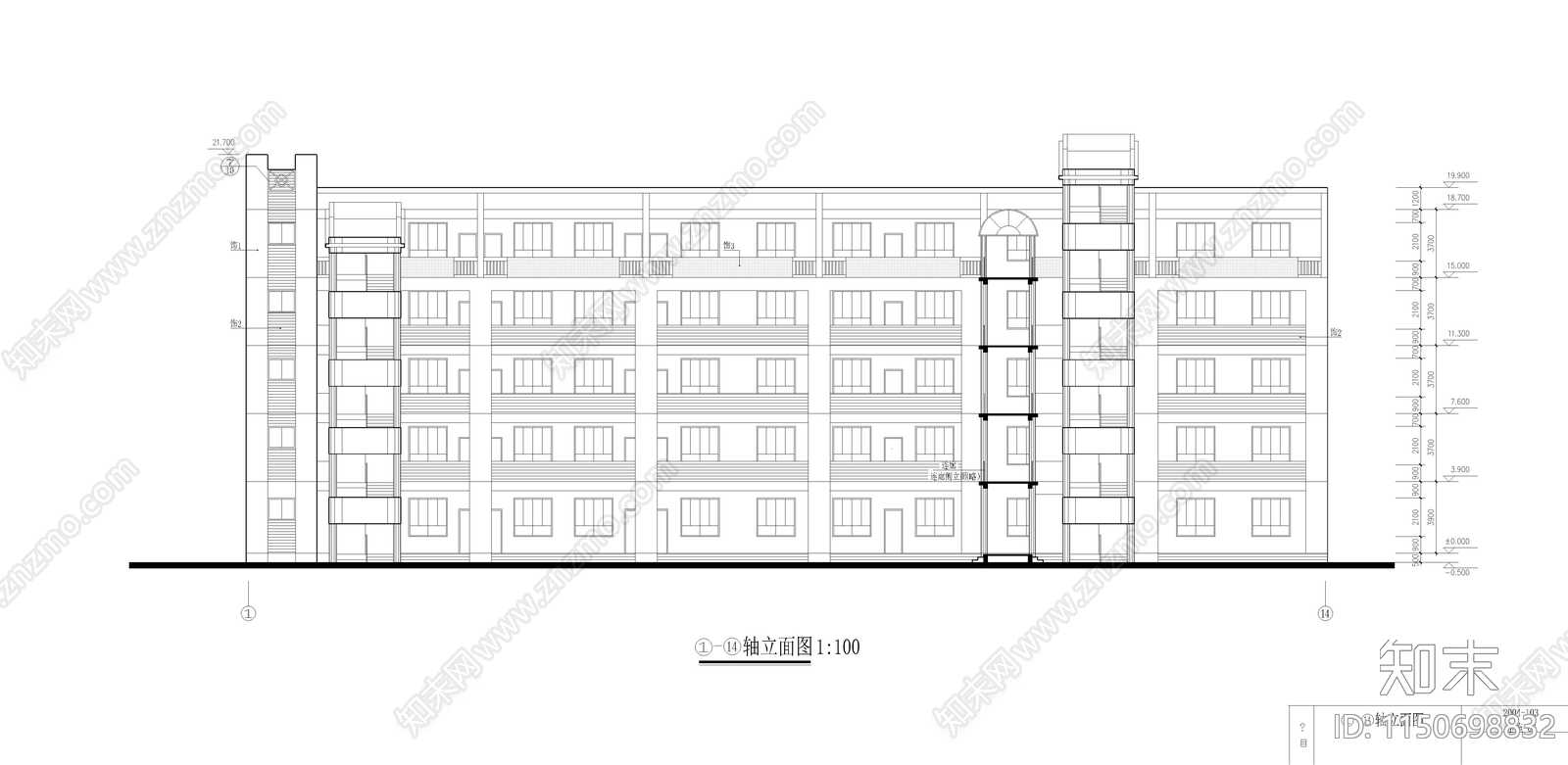 中学教学实验楼建筑cad施工图下载【ID:1150698832】