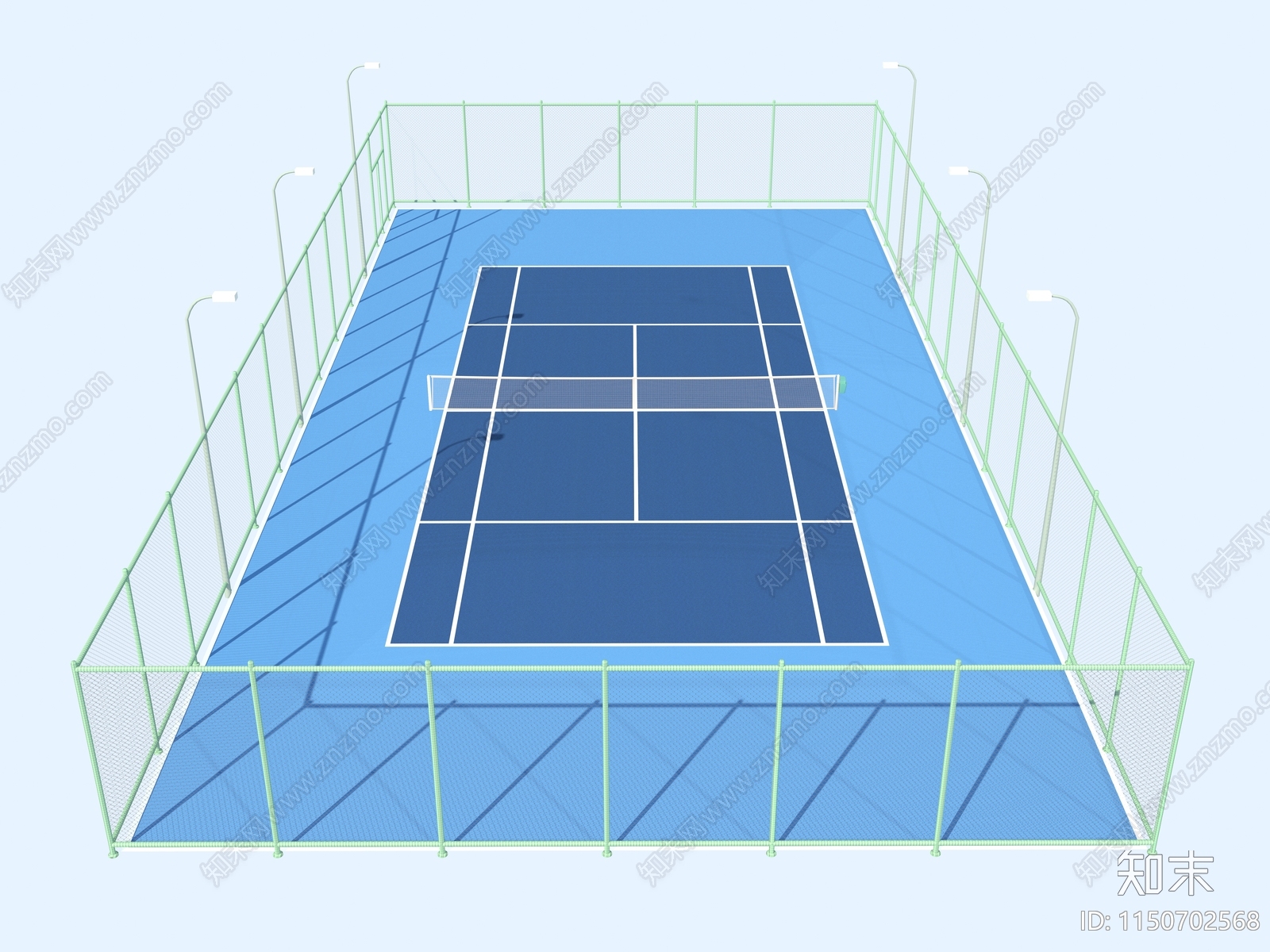 现代户外网球场3D模型下载【ID:1150702568】