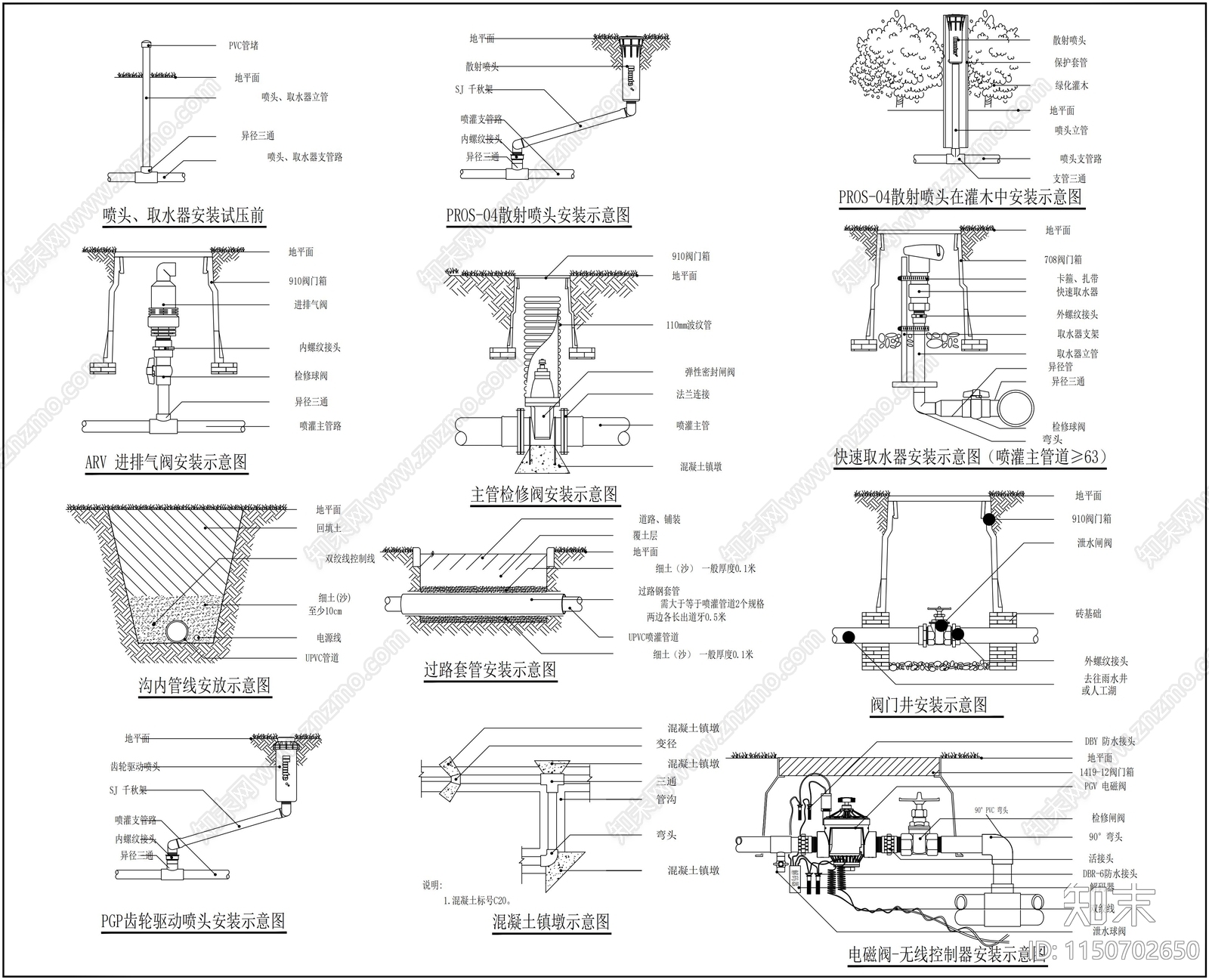 景观给排水节点cad施工图下载【ID:1150702650】