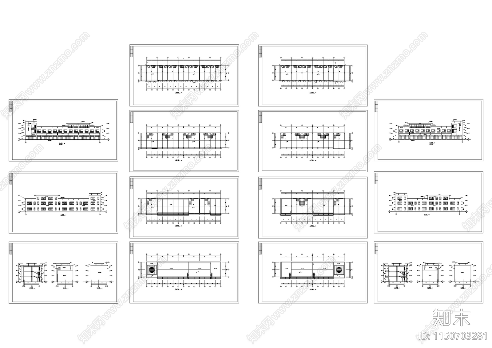 商业街建筑cad施工图下载【ID:1150703281】