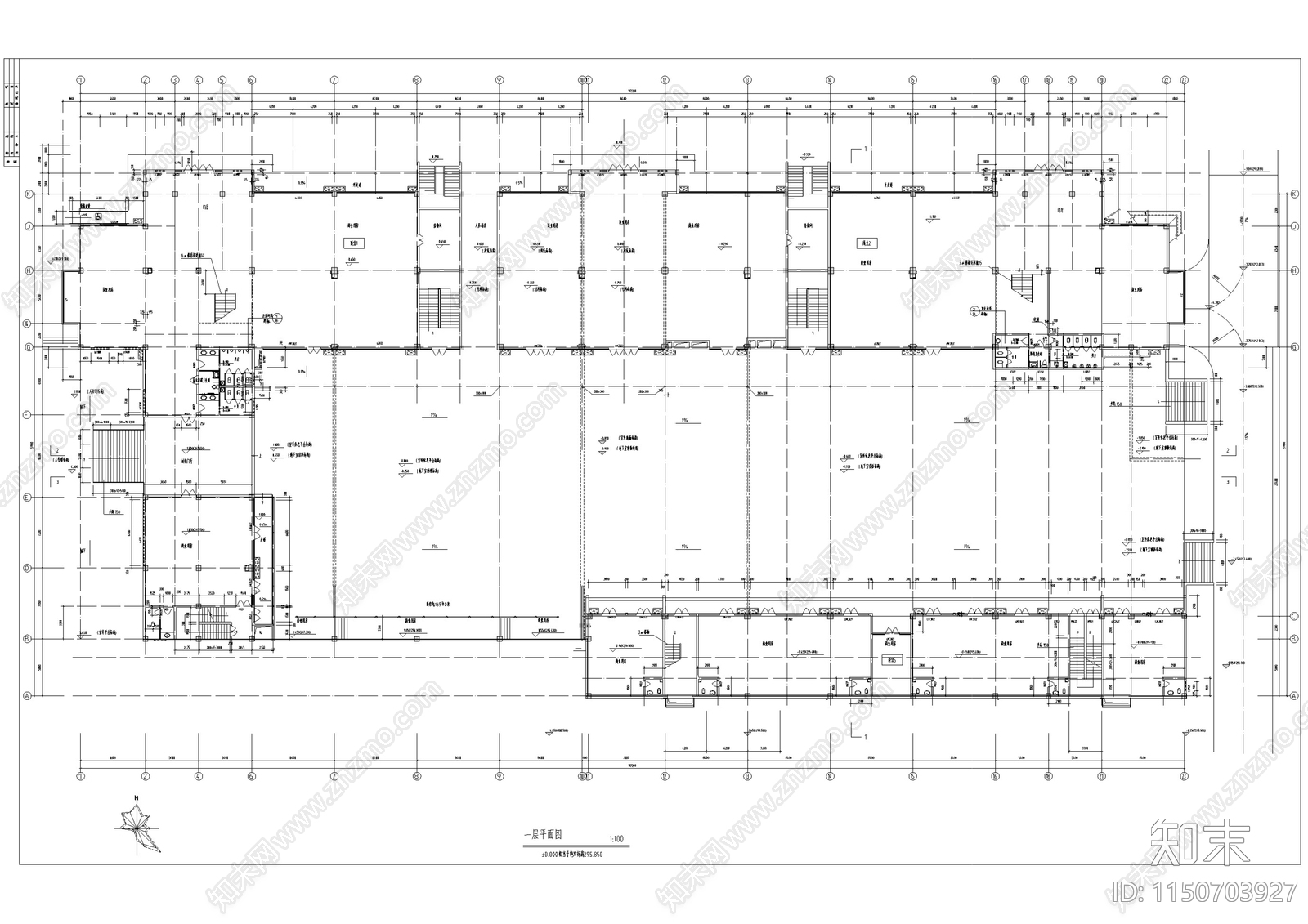 商业街建筑cad施工图下载【ID:1150703927】