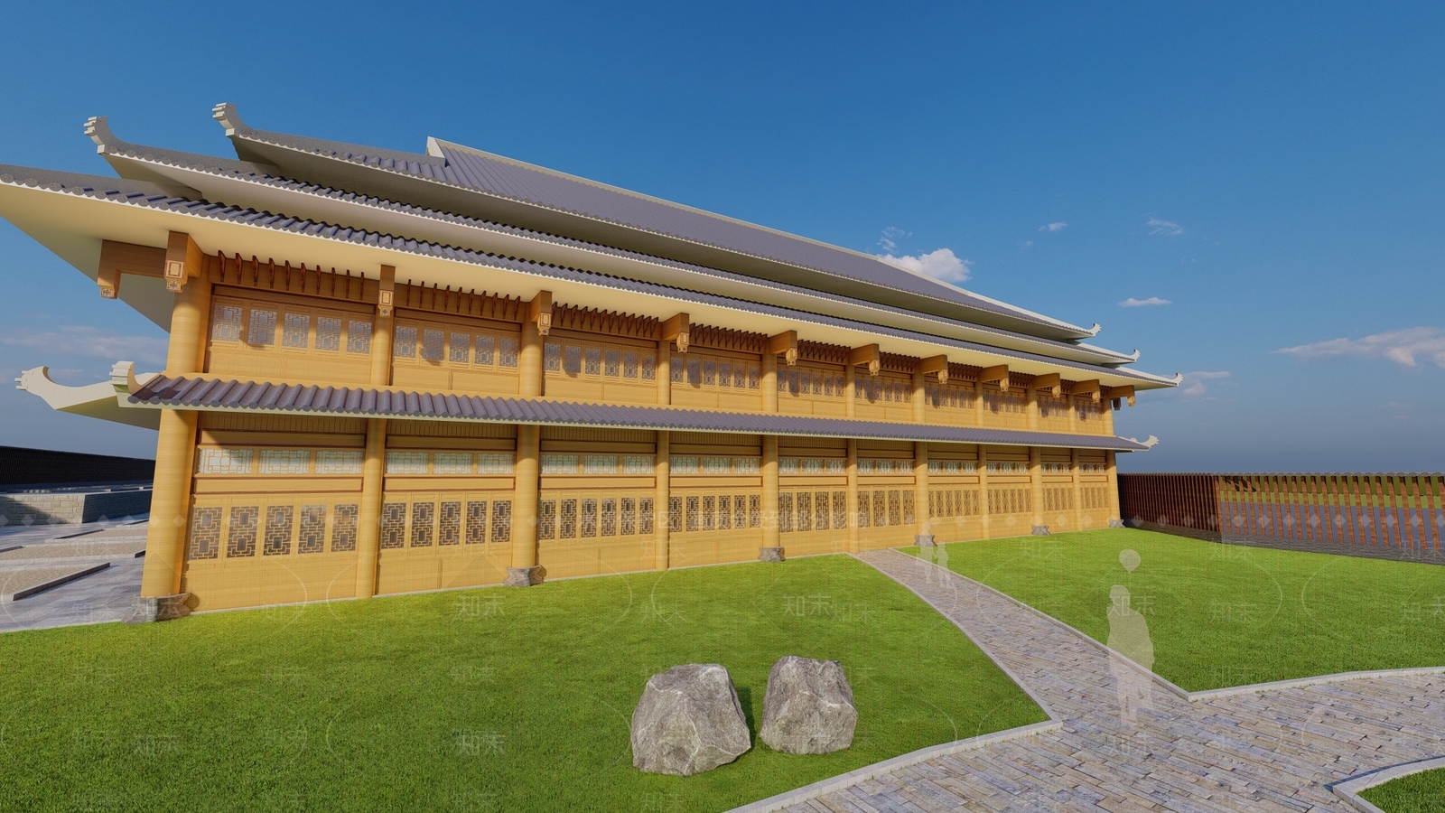 中式侗族古建筑SU模型下载【ID:1150705338】