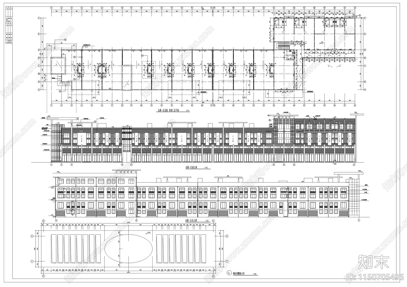 商业街区建筑cad施工图下载【ID:1150705496】