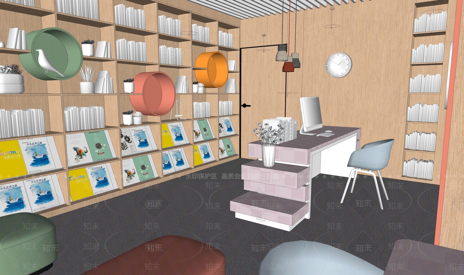 现代风格书店SU模型下载【ID:1150825071】