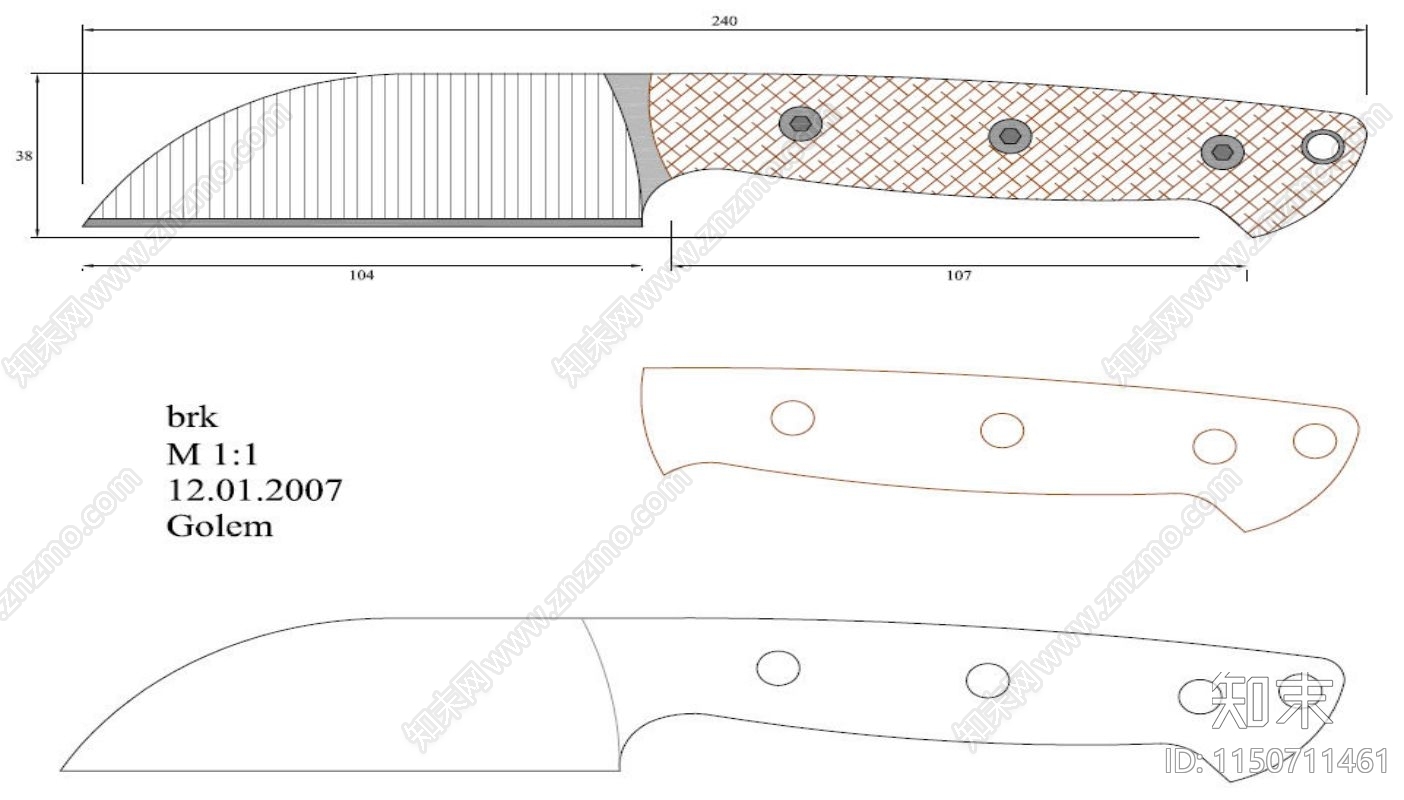 10款刀具图纸cad施工图下载【ID:1150711461】