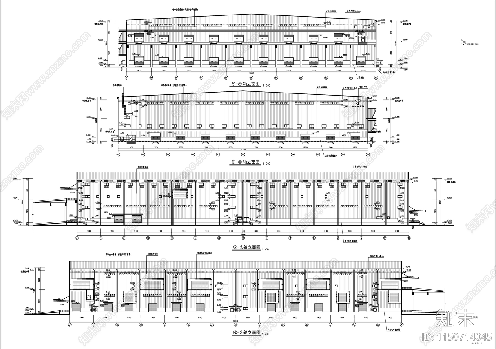 物流仓库建施图cad施工图下载【ID:1150714045】