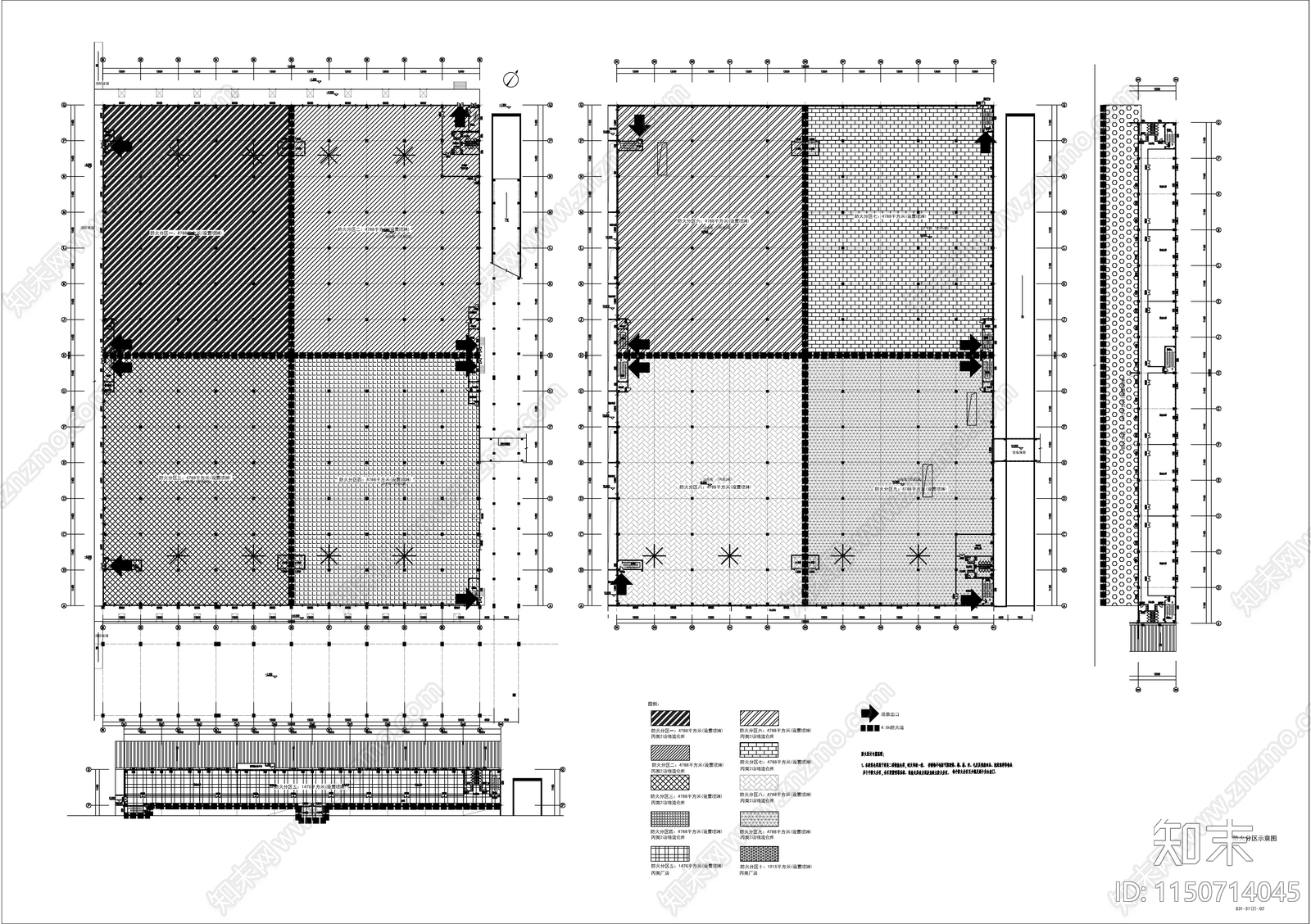 物流仓库建施图cad施工图下载【ID:1150714045】