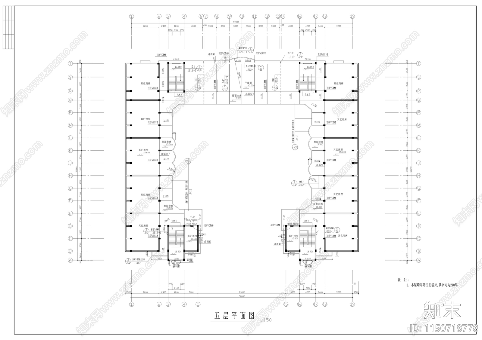 某中学建筑cad施工图下载【ID:1150718778】