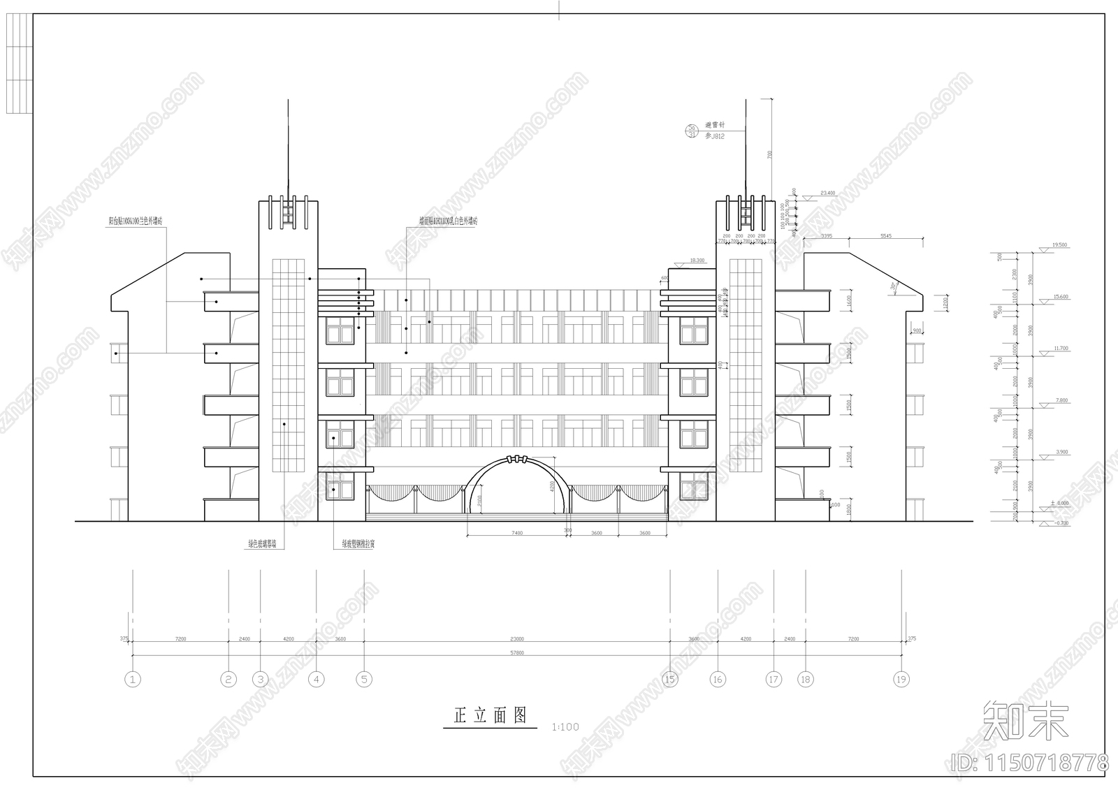 某中学建筑cad施工图下载【ID:1150718778】