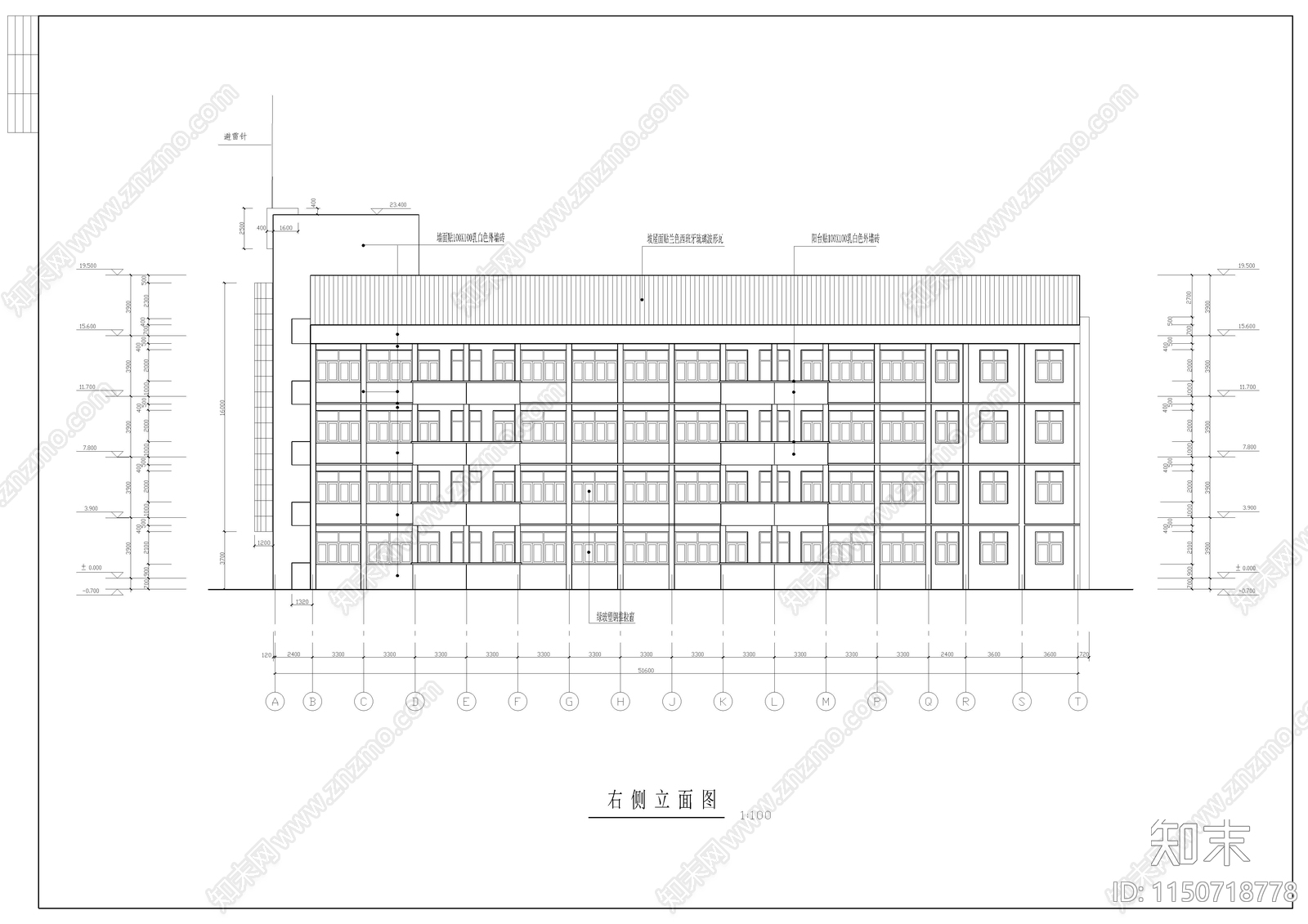 某中学建筑cad施工图下载【ID:1150718778】