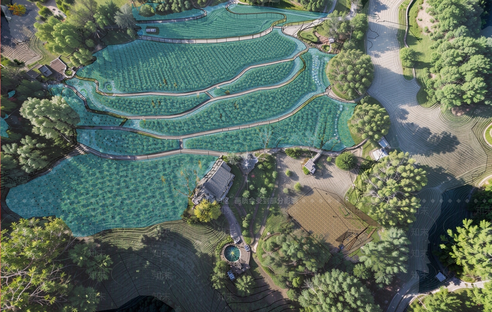 现代乡村梯田SU模型下载【ID:1150822302】