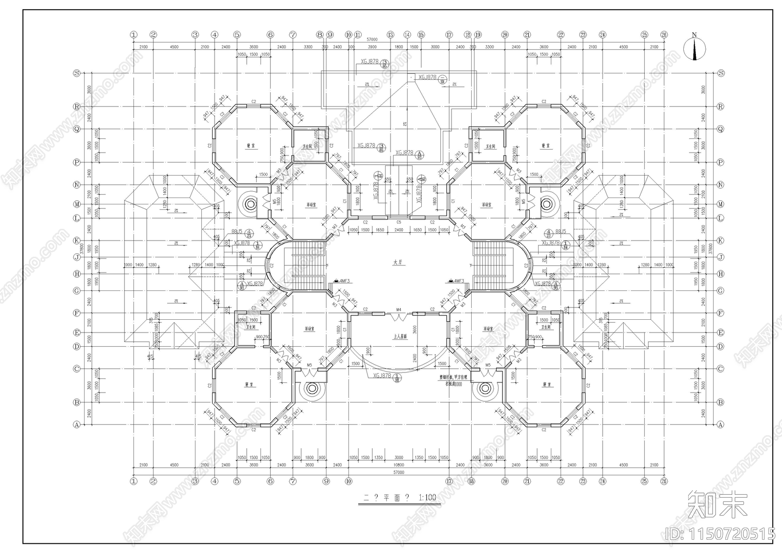 欧式幼儿园建筑cad施工图下载【ID:1150720515】