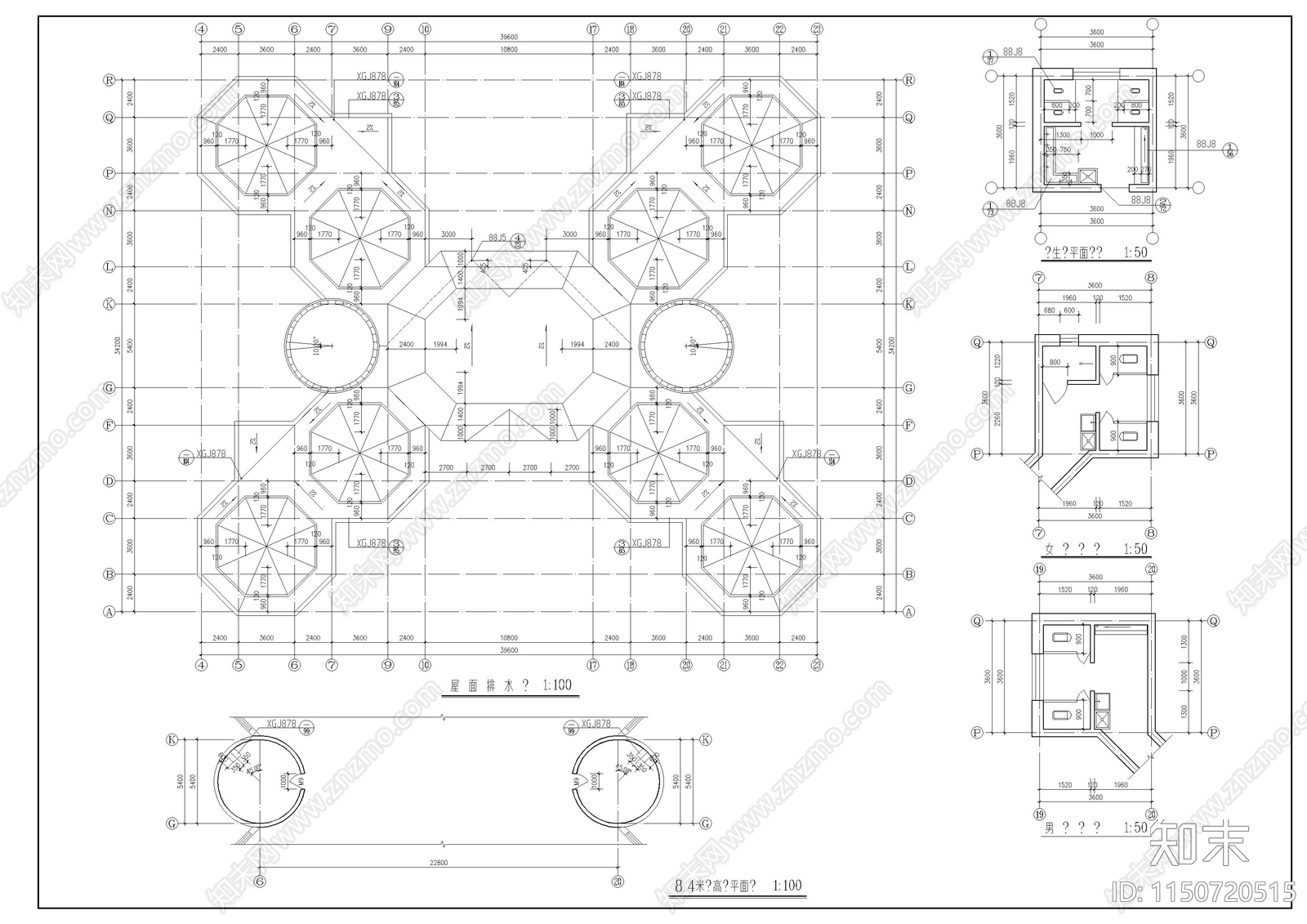 欧式幼儿园建筑cad施工图下载【ID:1150720515】