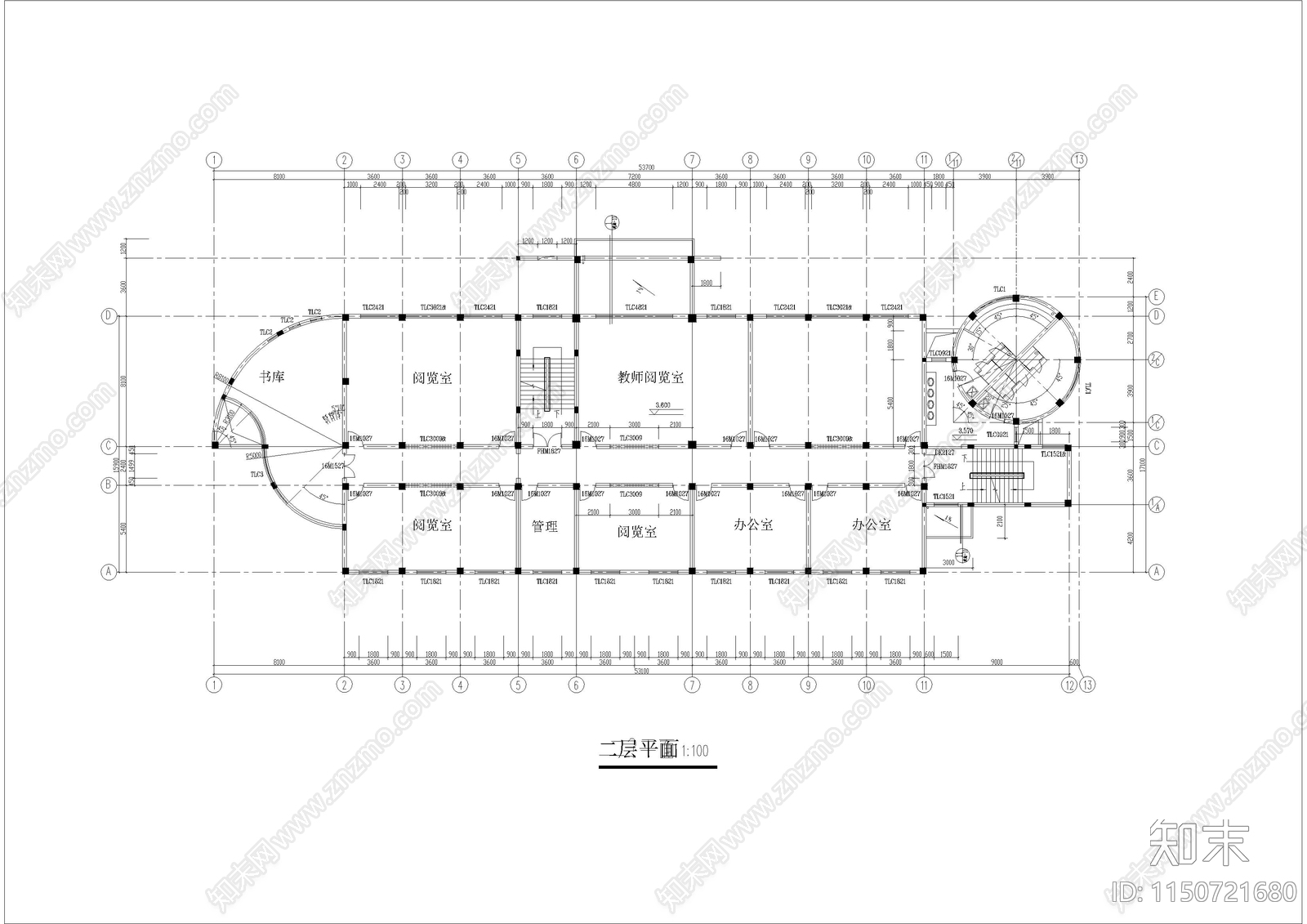 小学综合楼图纸cad施工图下载【ID:1150721680】