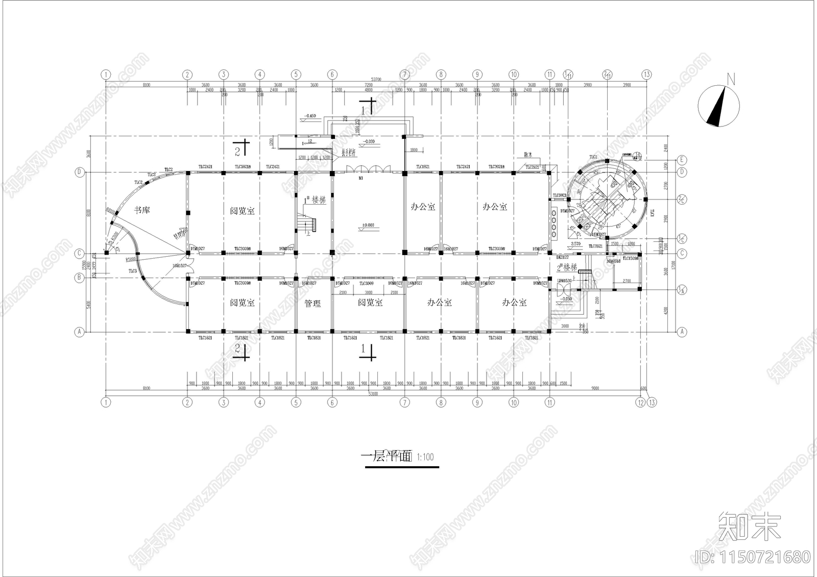 小学综合楼图纸cad施工图下载【ID:1150721680】