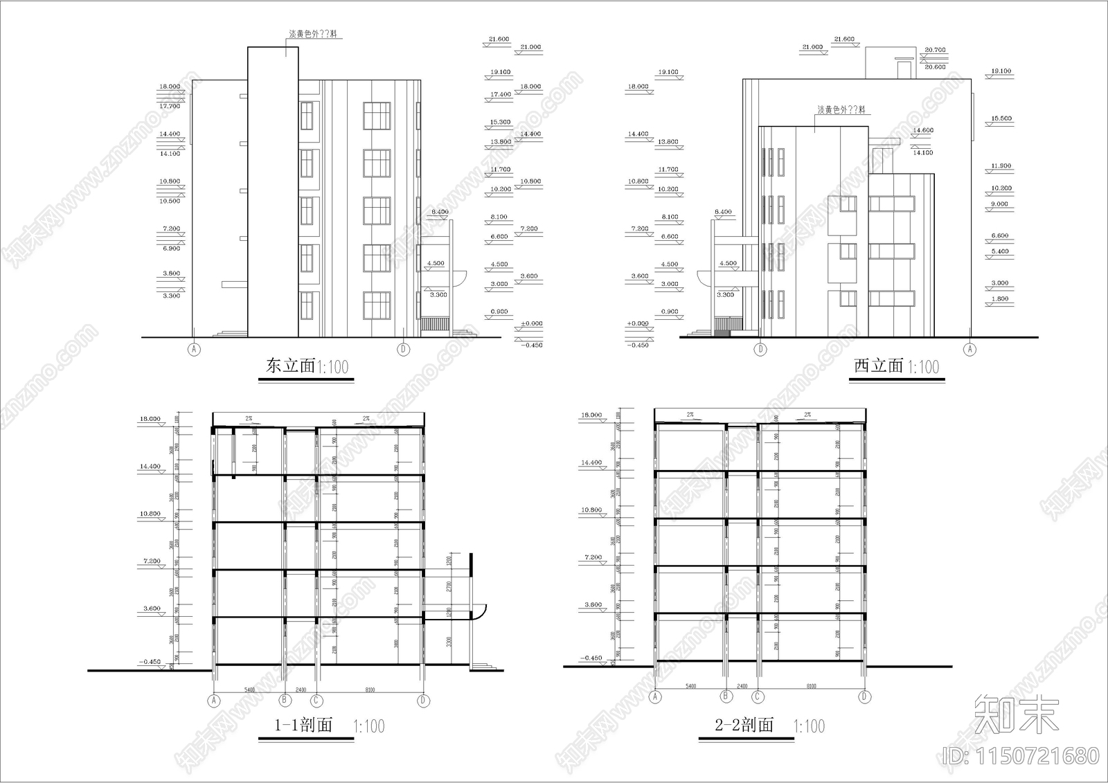 小学综合楼图纸cad施工图下载【ID:1150721680】