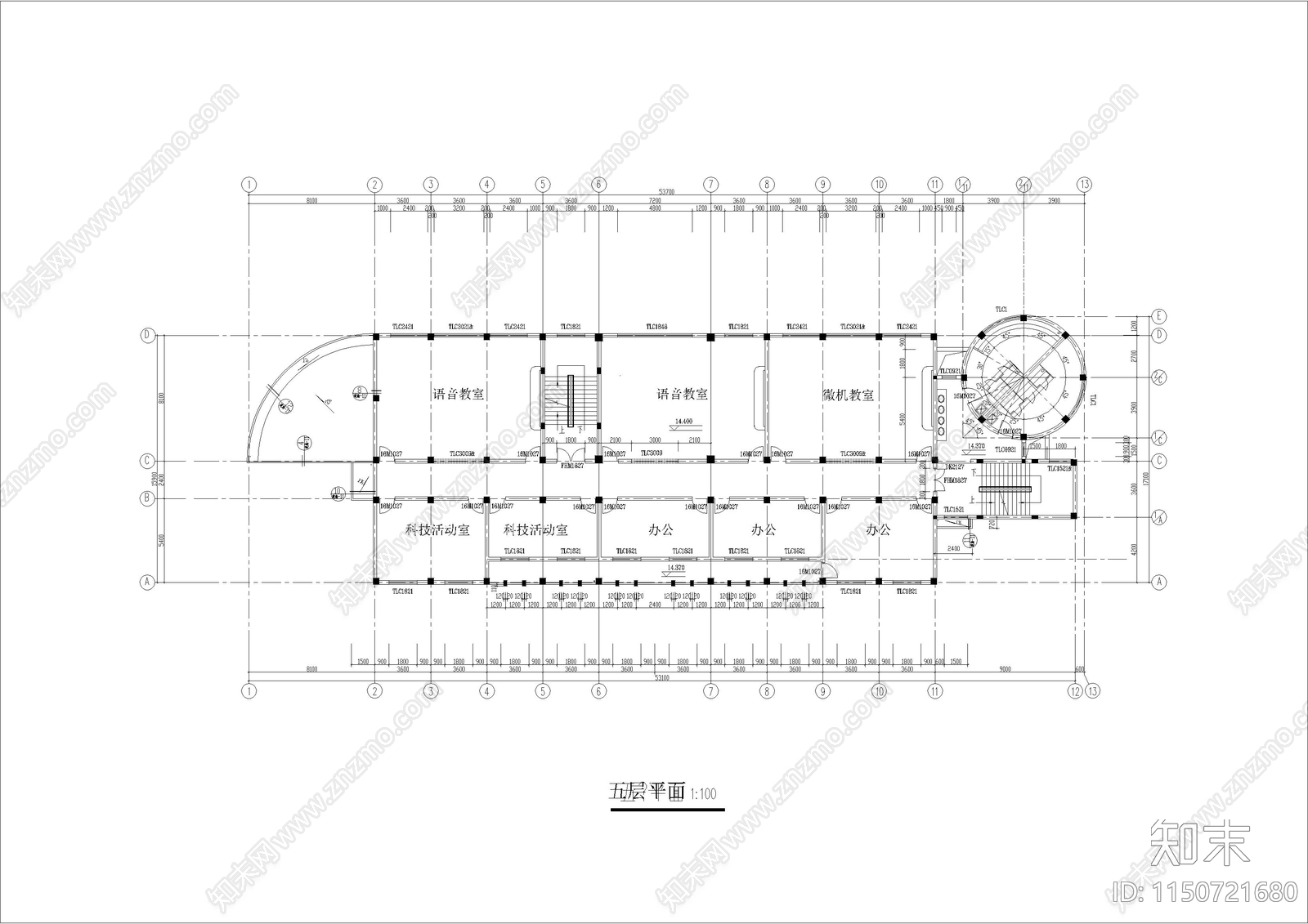 小学综合楼图纸cad施工图下载【ID:1150721680】