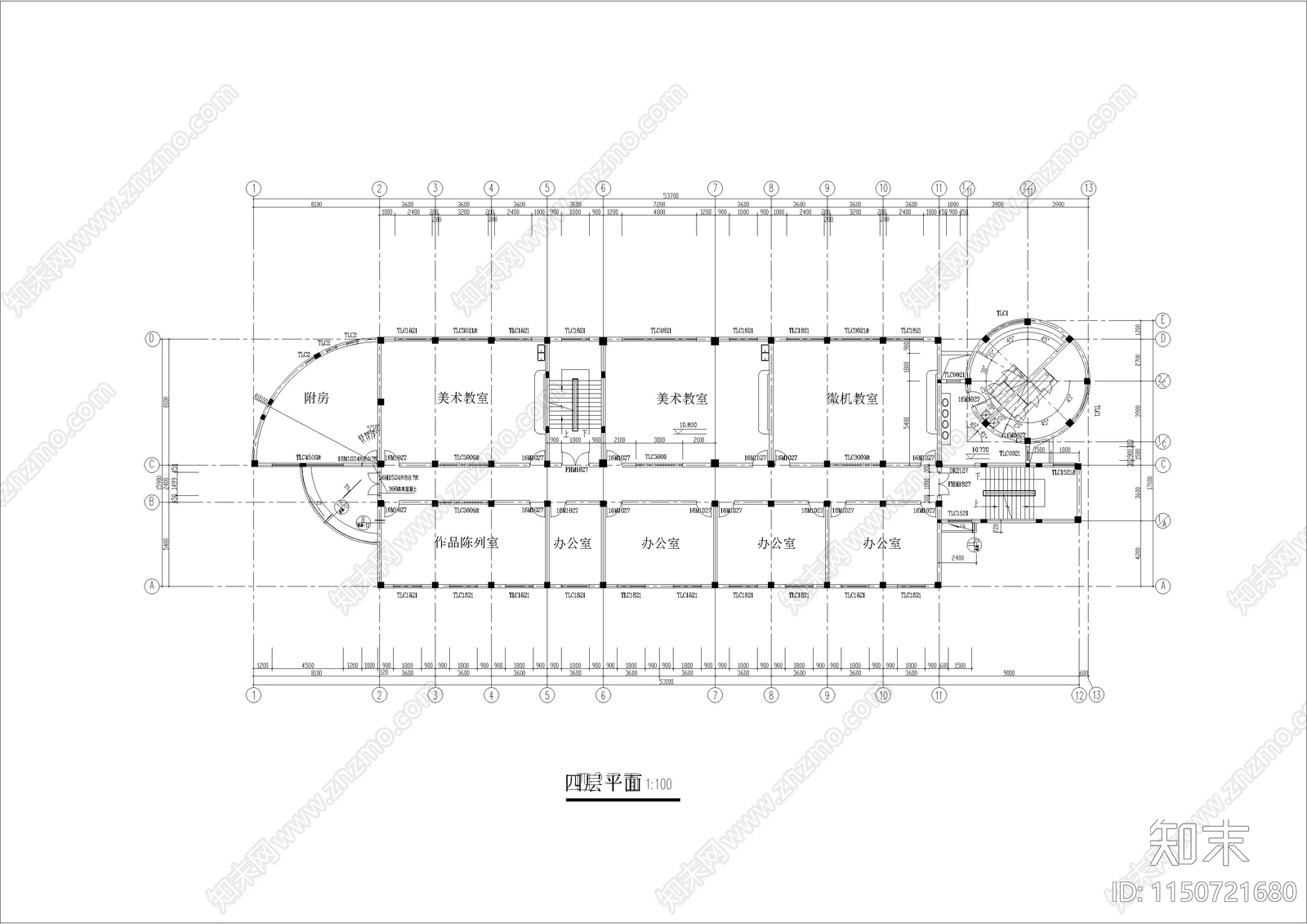 小学综合楼图纸cad施工图下载【ID:1150721680】