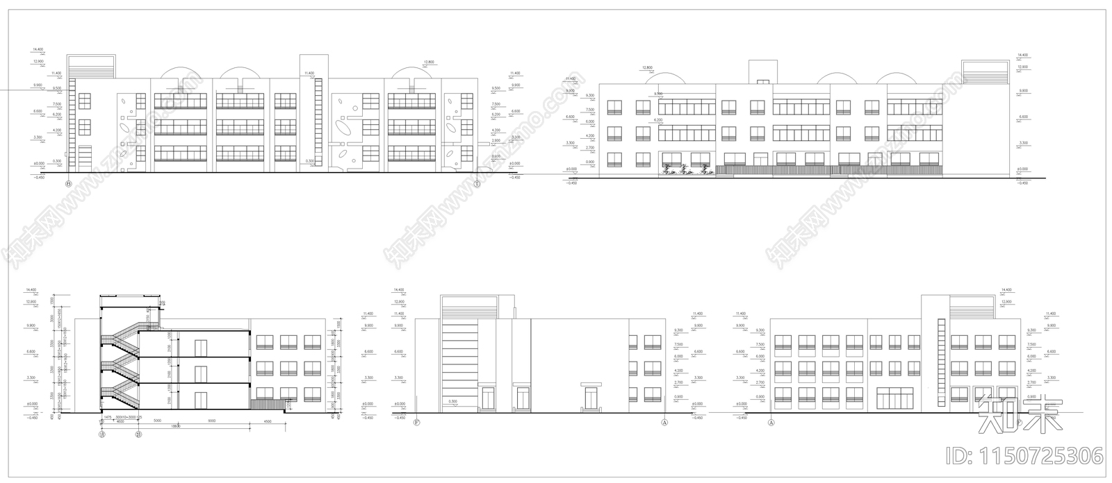 四建幼儿园cad施工图下载【ID:1150725306】