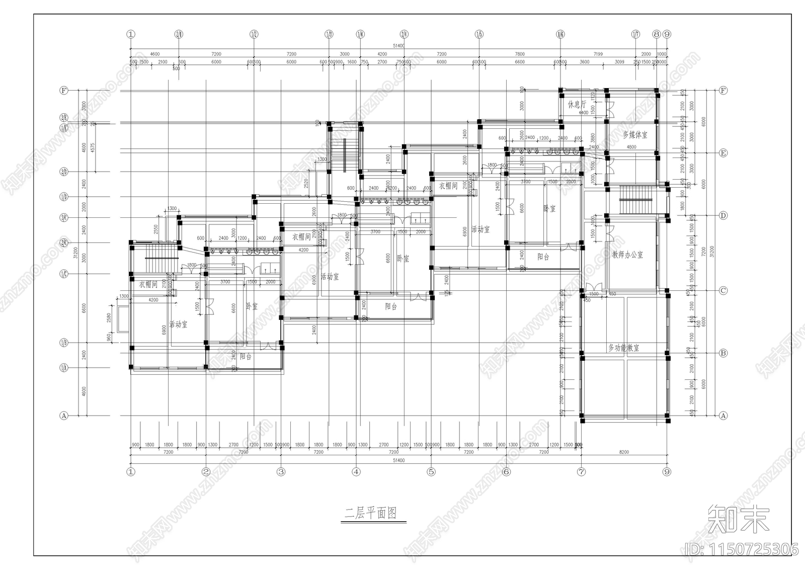 四建幼儿园cad施工图下载【ID:1150725306】